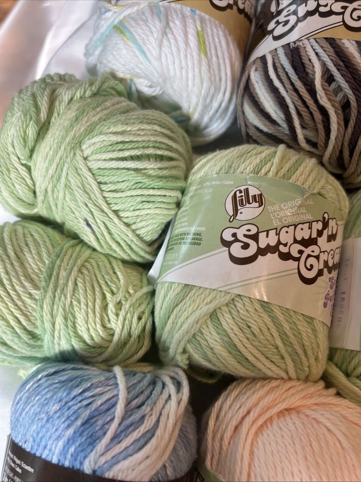 10 Skeins Lily Cotton Yarn Sugar N Cream Assorted Colors
