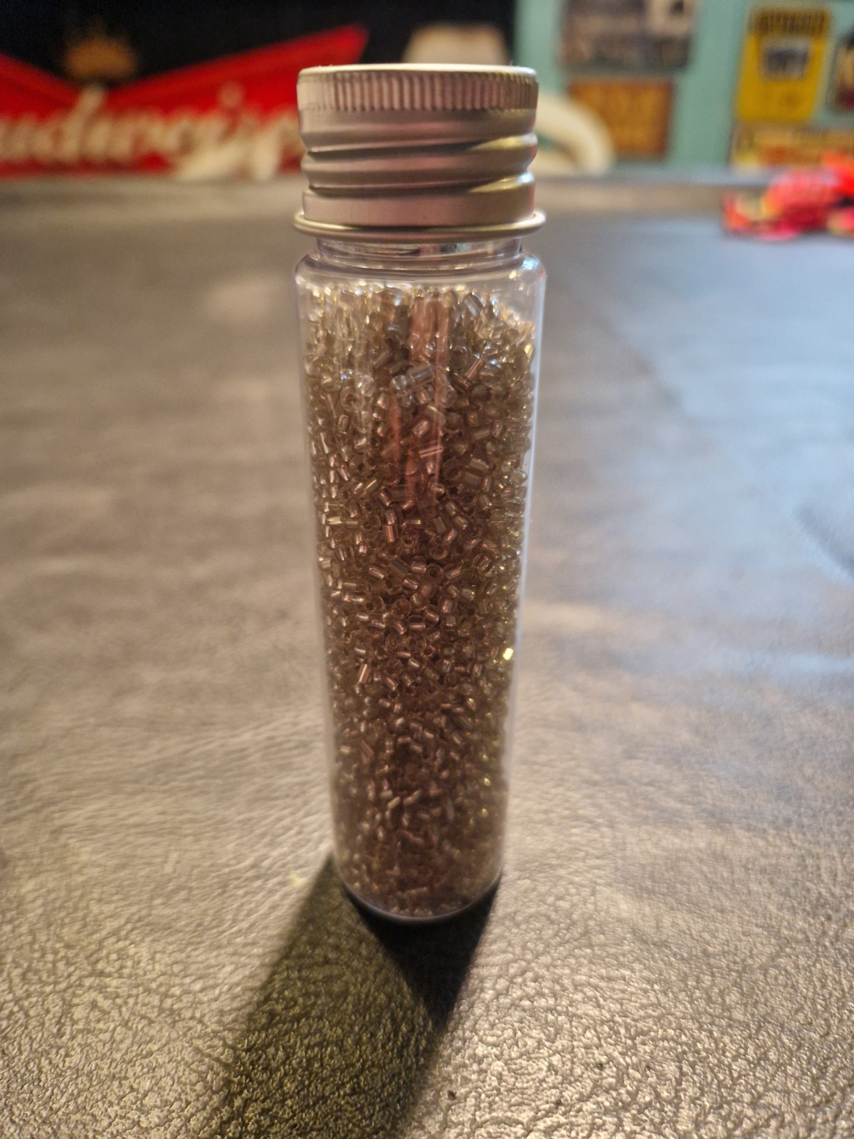 White Silver Glass Seed Beads Tube Beads 2-2.9mm Lot of 11 Vials 2 oz Each