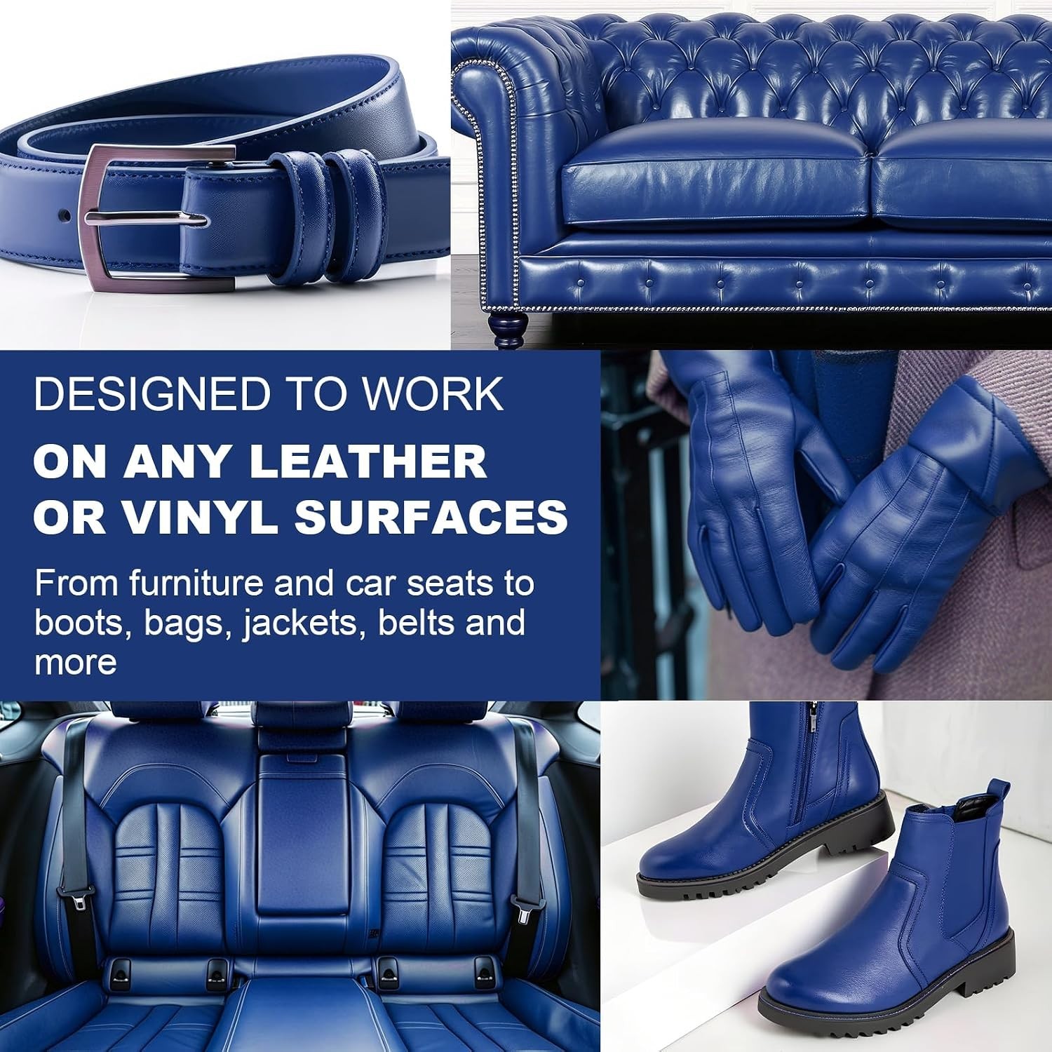 Leather Recoloring Balm, Navy Blue Leather Repair Kit for Furniture, Leather …