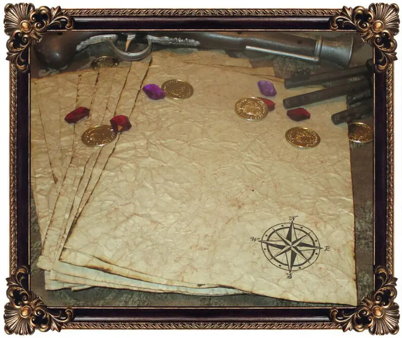 Antiqued Pirate Treasure Map Paper – Antiqued Paper – 10 Sheets