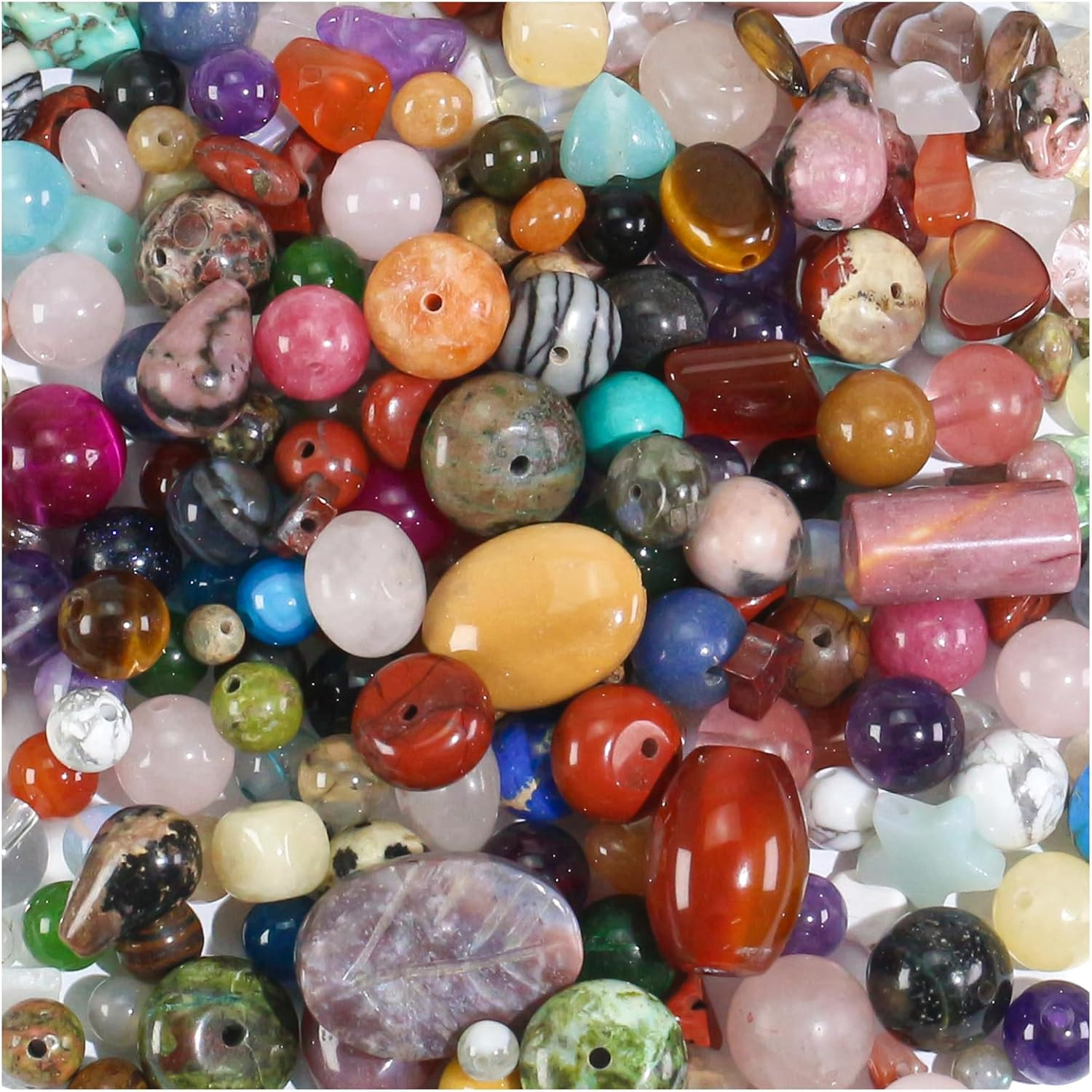 Assorted Beads for Jewelry Making, Mixed Bulk Natural Stone Beads for Crafts …