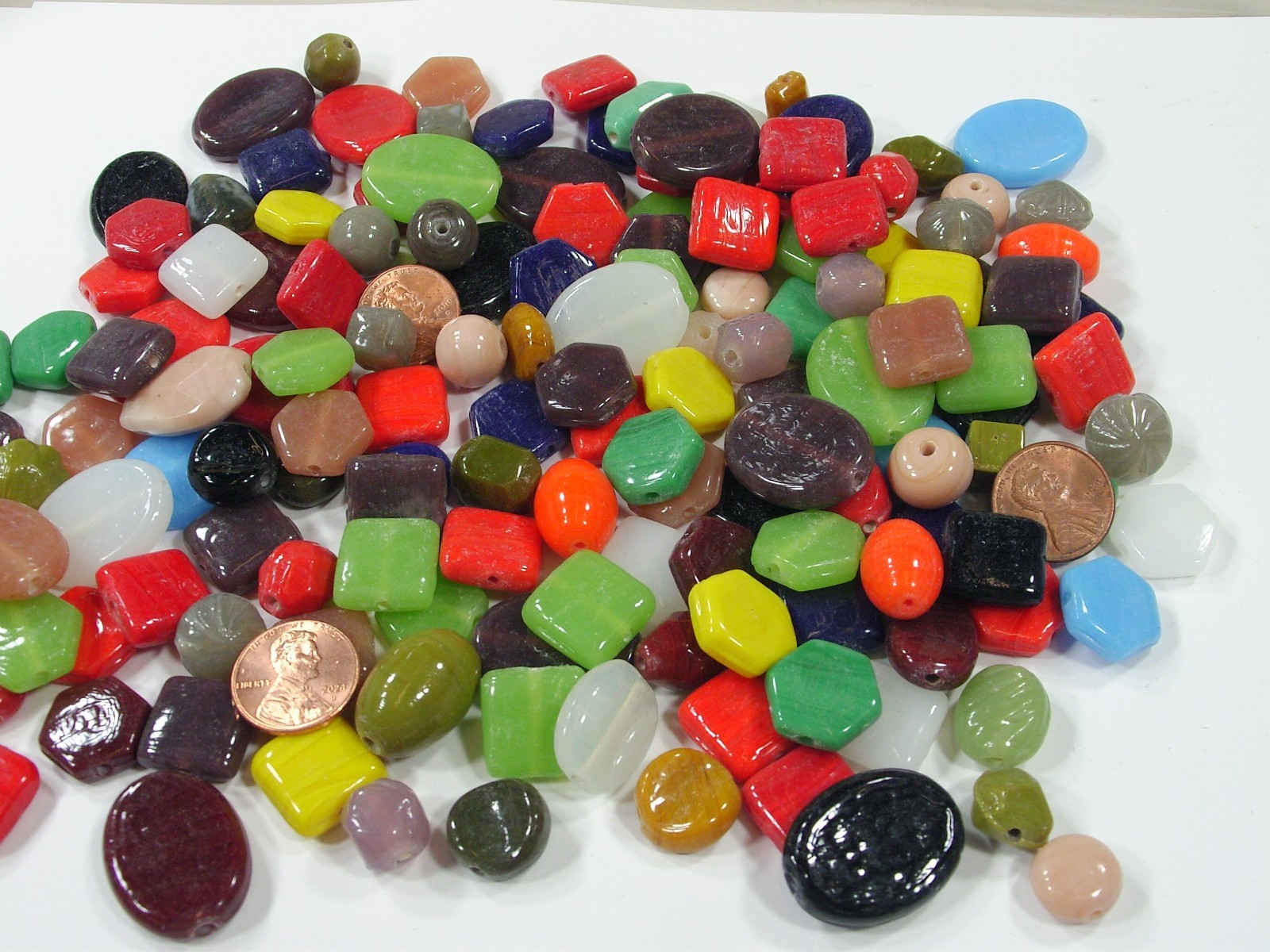 2 Pounds Assorted Shapes and Sizes India Handmade Multicolor Glass Beads (A-9) ⭐