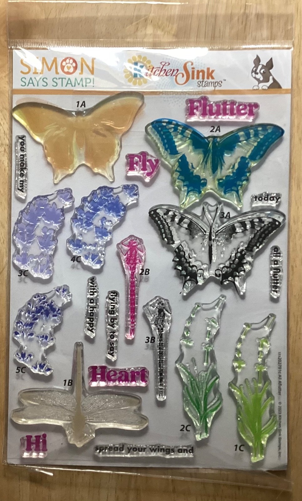 Kitchen Sink 6 x 8 Layered Stamps Set All Aflutter Butterfly Dragonfly 2023