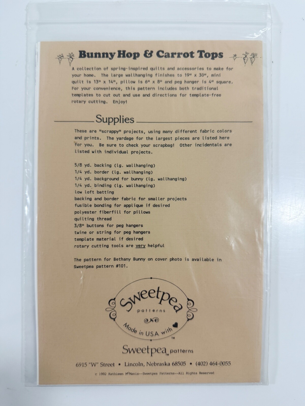 Sweetpea Bunny Hop and Carrot Tops Quilt Pattern