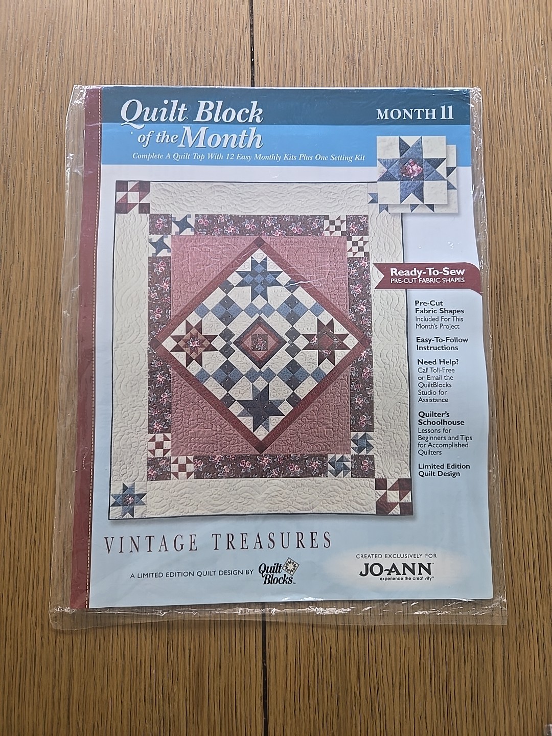 Joann Fabrics Quilt Blocks Quilt Of The Month Vintage Treasures Blocks 1-12
