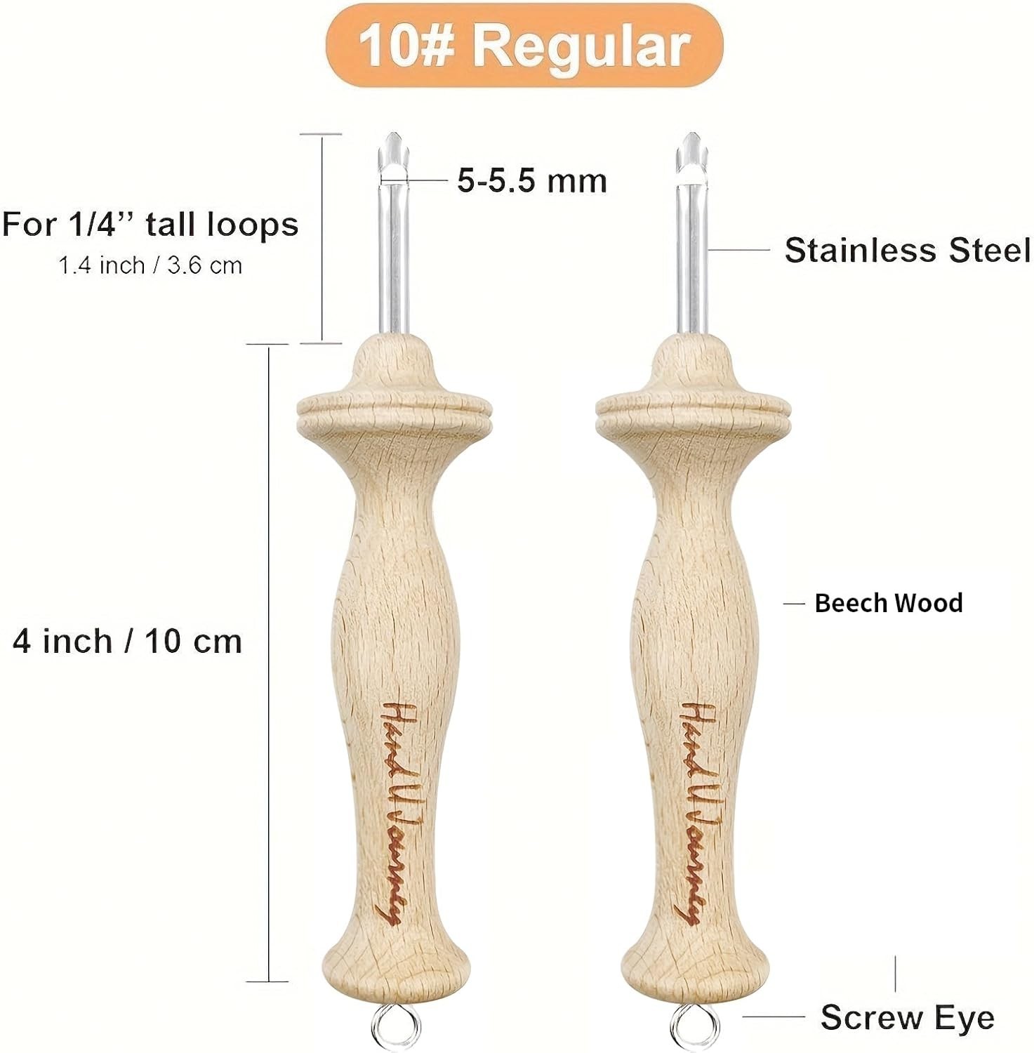 Hand U Journey 8# Fine & 10# Regular Size Beech Wood Handle Punch Needle Rug …