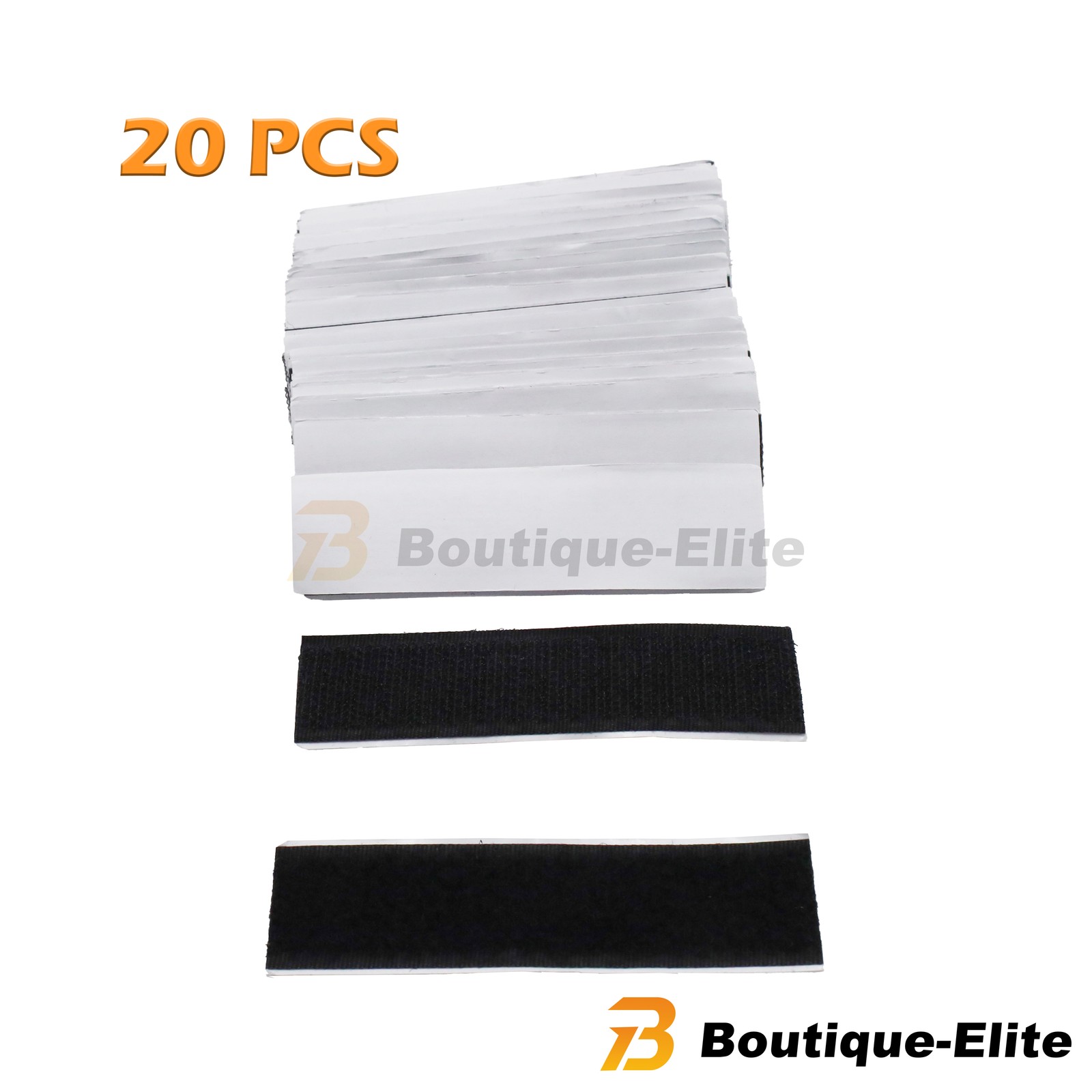 20 Sets Heavy Duty Hook & Loop Adhesive Strips 1×4” Black Sticky Back Fastener