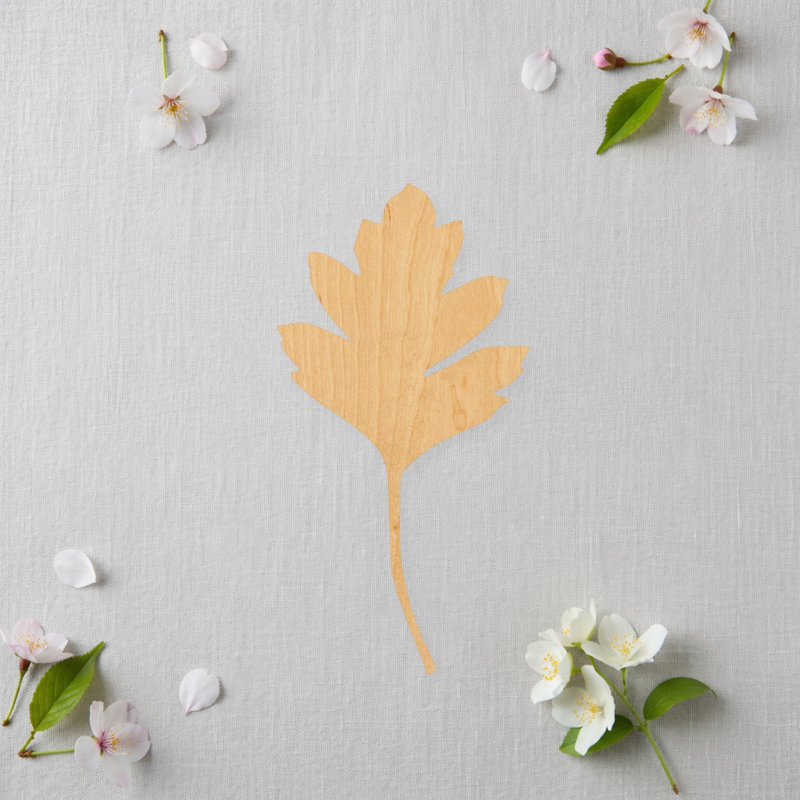 Oak Leaf 4 Wood Cutout for Crafts, Unfinished Baltic Birch Craft Shape