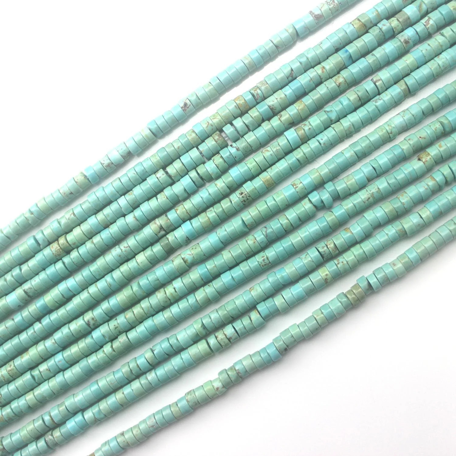 160pcs 3x2mm Natural Turquoise Heishi Disc Rondelle Spacer Stone Semi Precious G