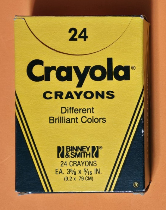 NEW – 24 CRAYOLA CRAYONS FROM THE 1980s – NONE OF THEM EVER BEEN USED – VINTAGE