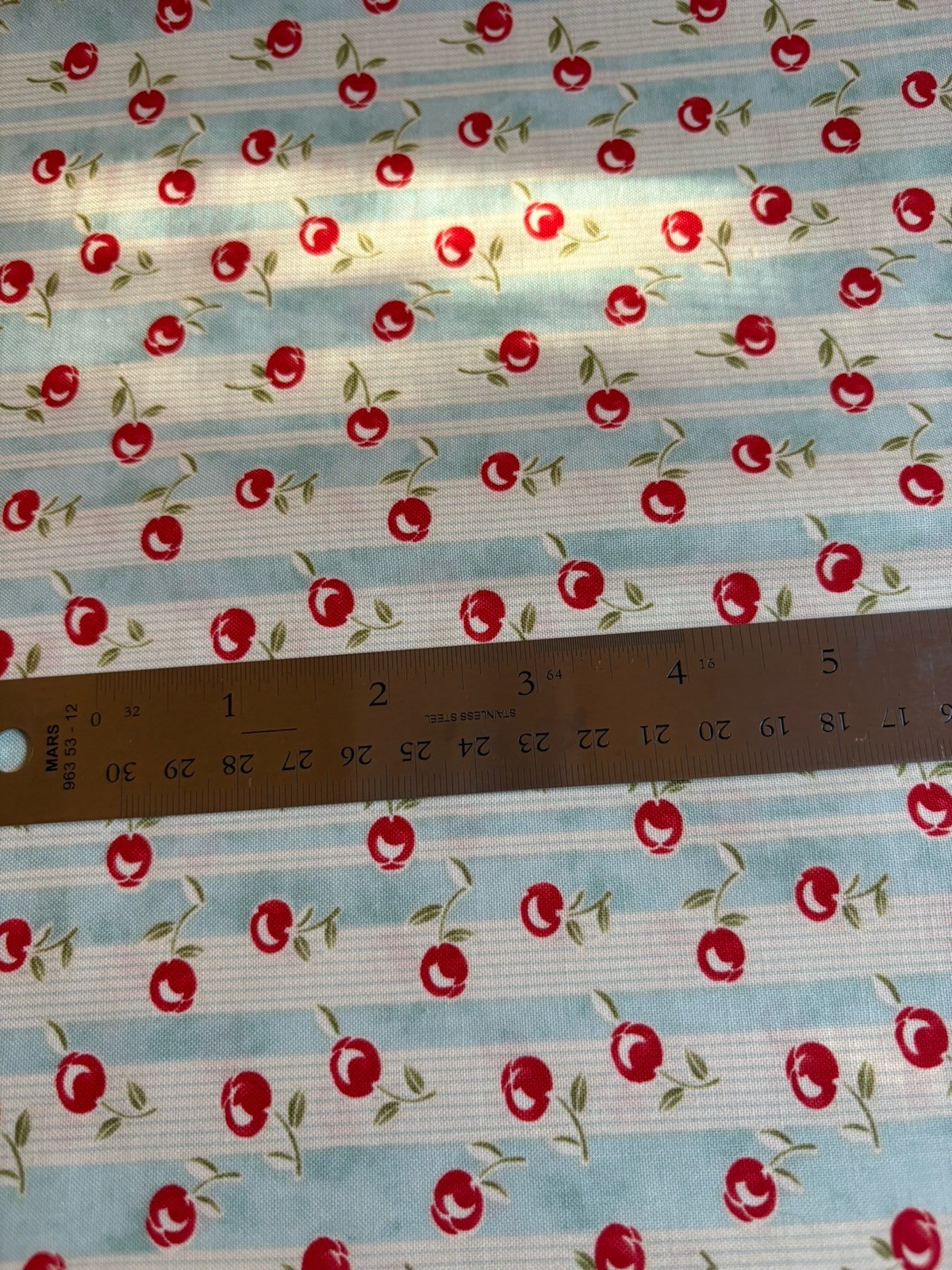 MODA Cotton Fabric ~ 1 Yard ~ Premium Quilting Fabric ~ Aqua “Fruit Cocktail”