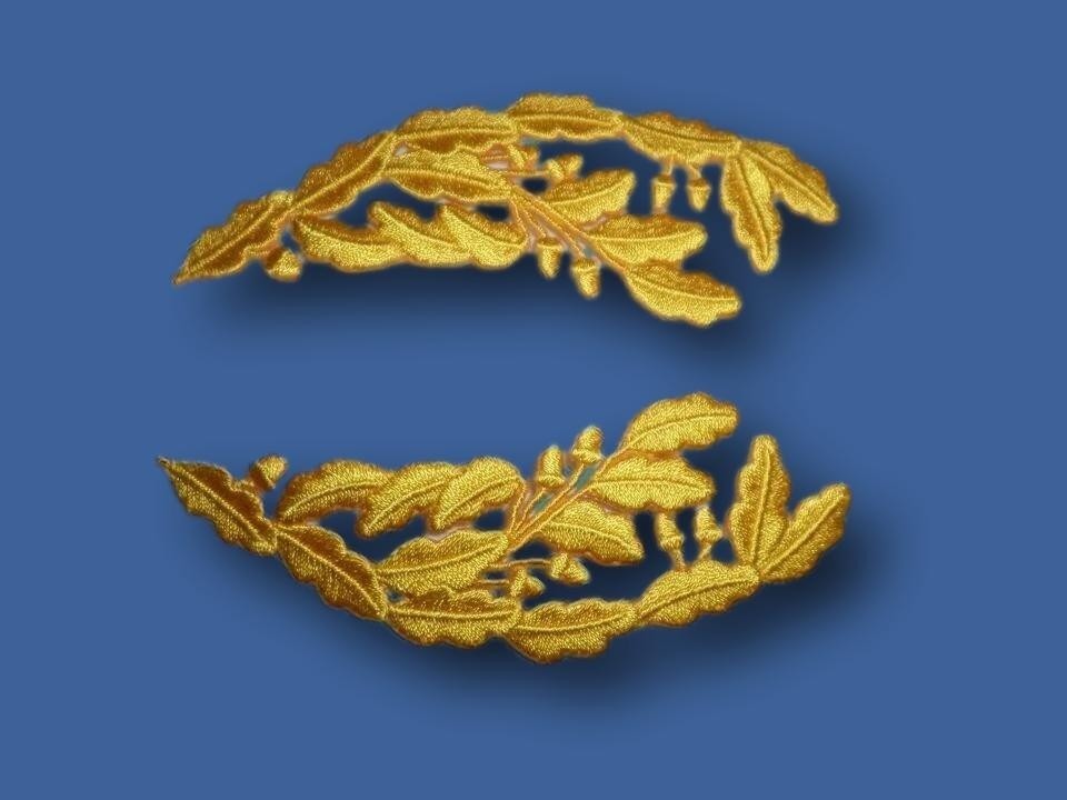 U.S MILITARY EMBROIDERED NAVY SCRAMBLED EGGS IRON ON FOR ADMIRAL OR GENERAL