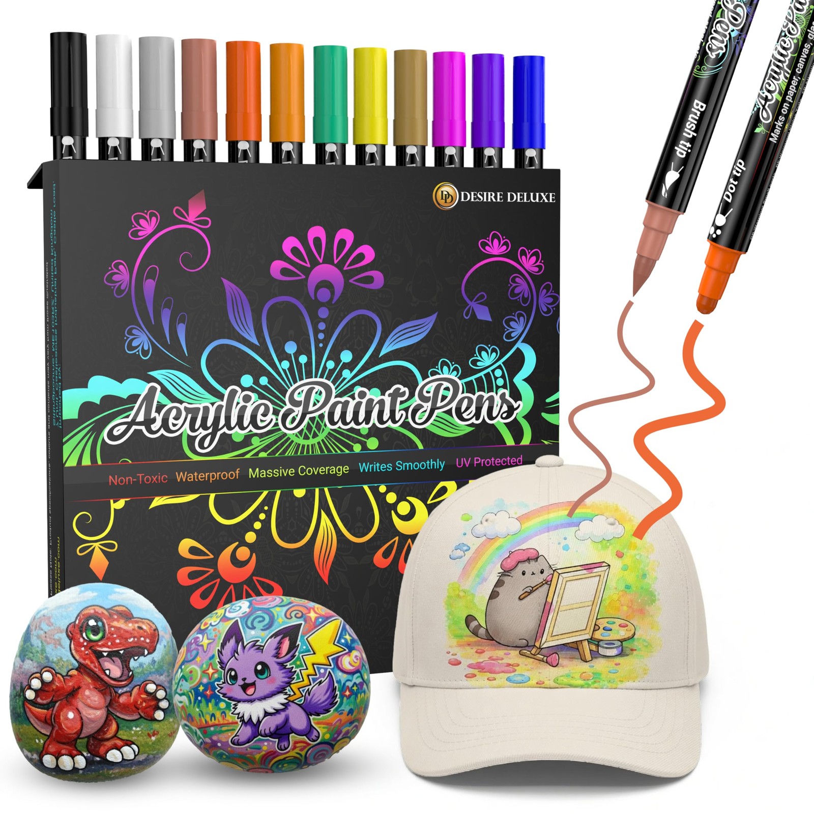 Acrylic Paint Pens for Rock Painting Stone Ceramic Glass Wood