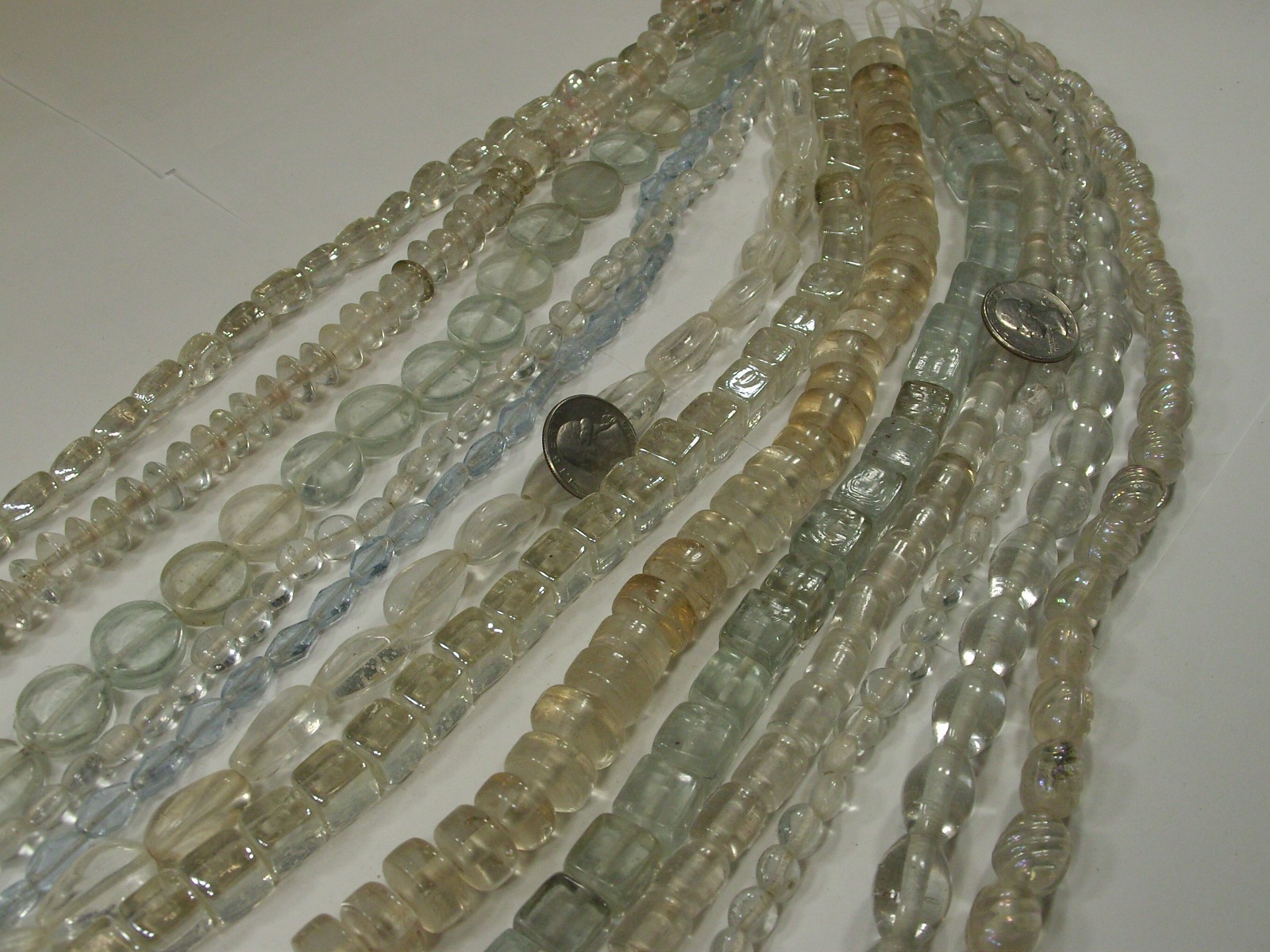 13 Strands (15″) Assorted Styles Clear India Handmade Lampwork Beads (OLV-2) ⭐