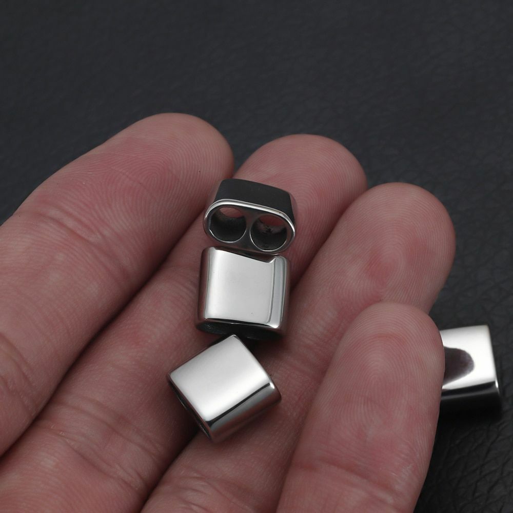10pcs Double Hole Beads Leather Bracelet Two Hole Spacers Metal Bead DIY Jewelry