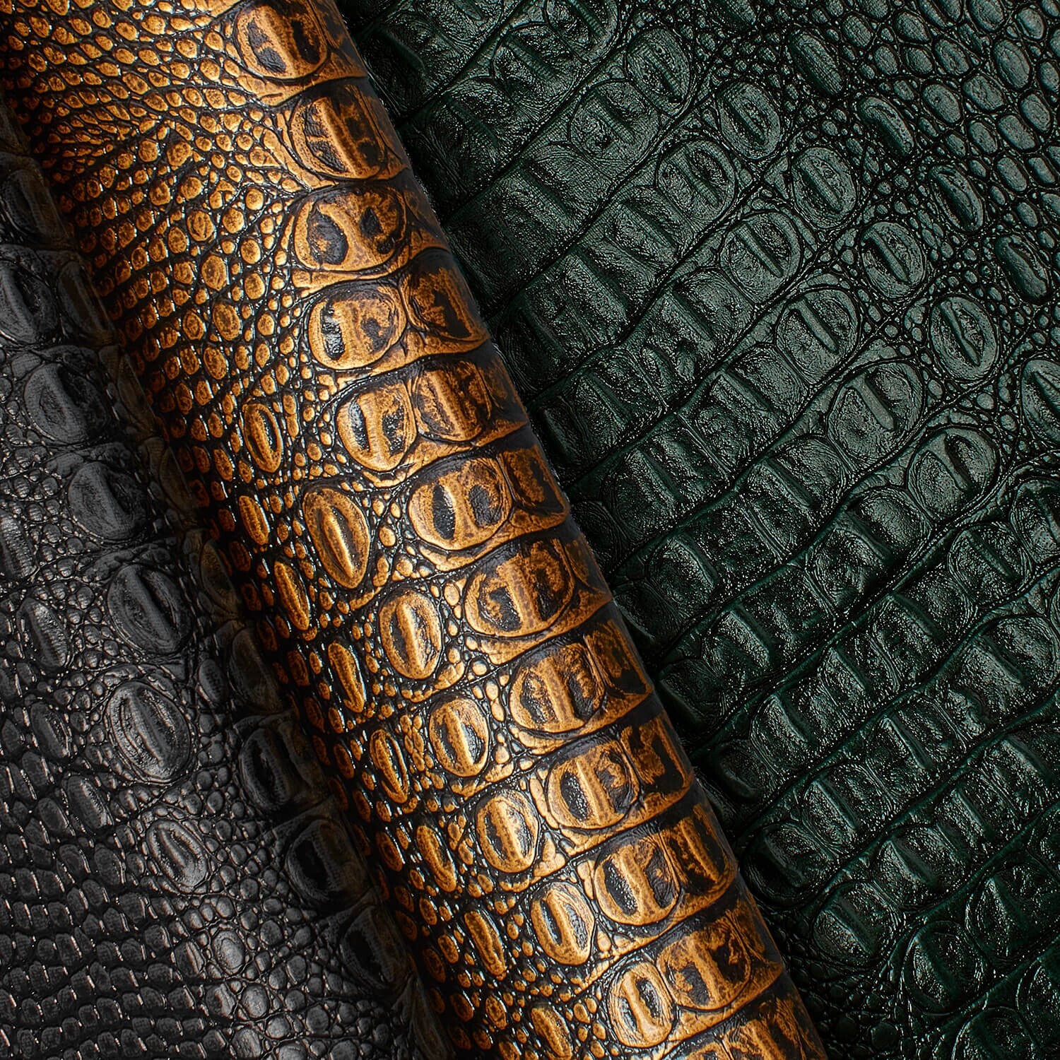 Ottertex® Crocodile Vinyl Leather 56” PVC Polyester Waterproof Fabric BTY