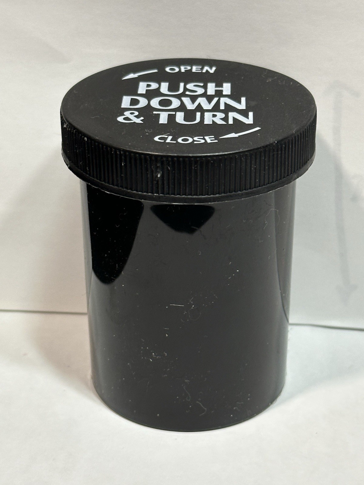 Bulk Lots of 25 Black Plastic Bottles with Childproof Caps 30 Drams Meds Crafts