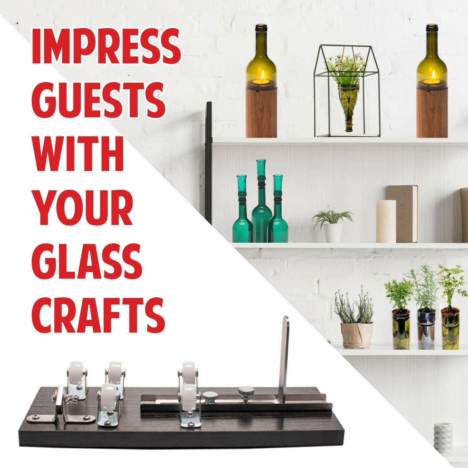 Glass Bottle Cutter Craft Kit, Durable Wine Bottle Cutter, Complete DIY Glass
