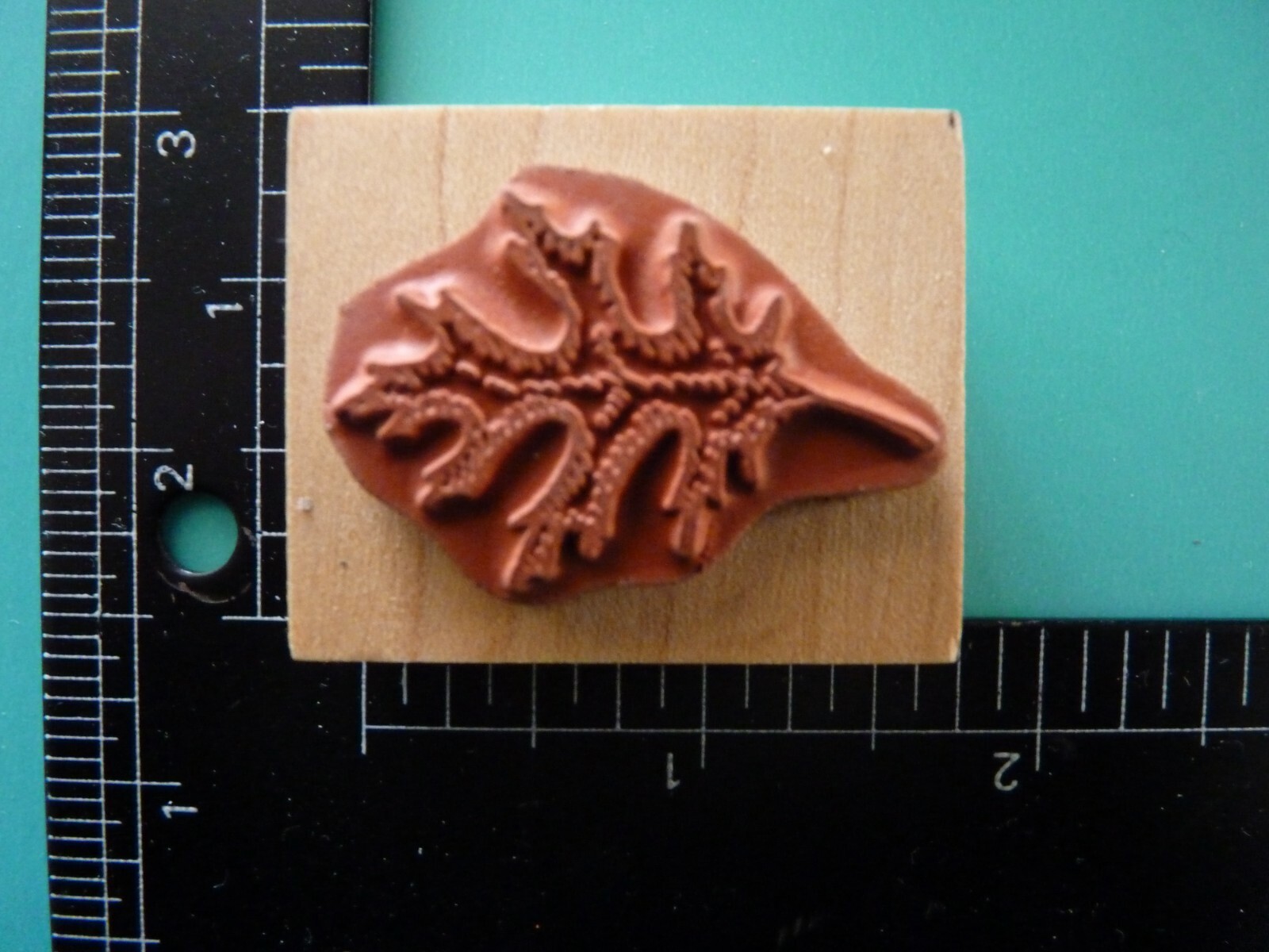 Single Oak Leaf, Small CC Rubber Stamp