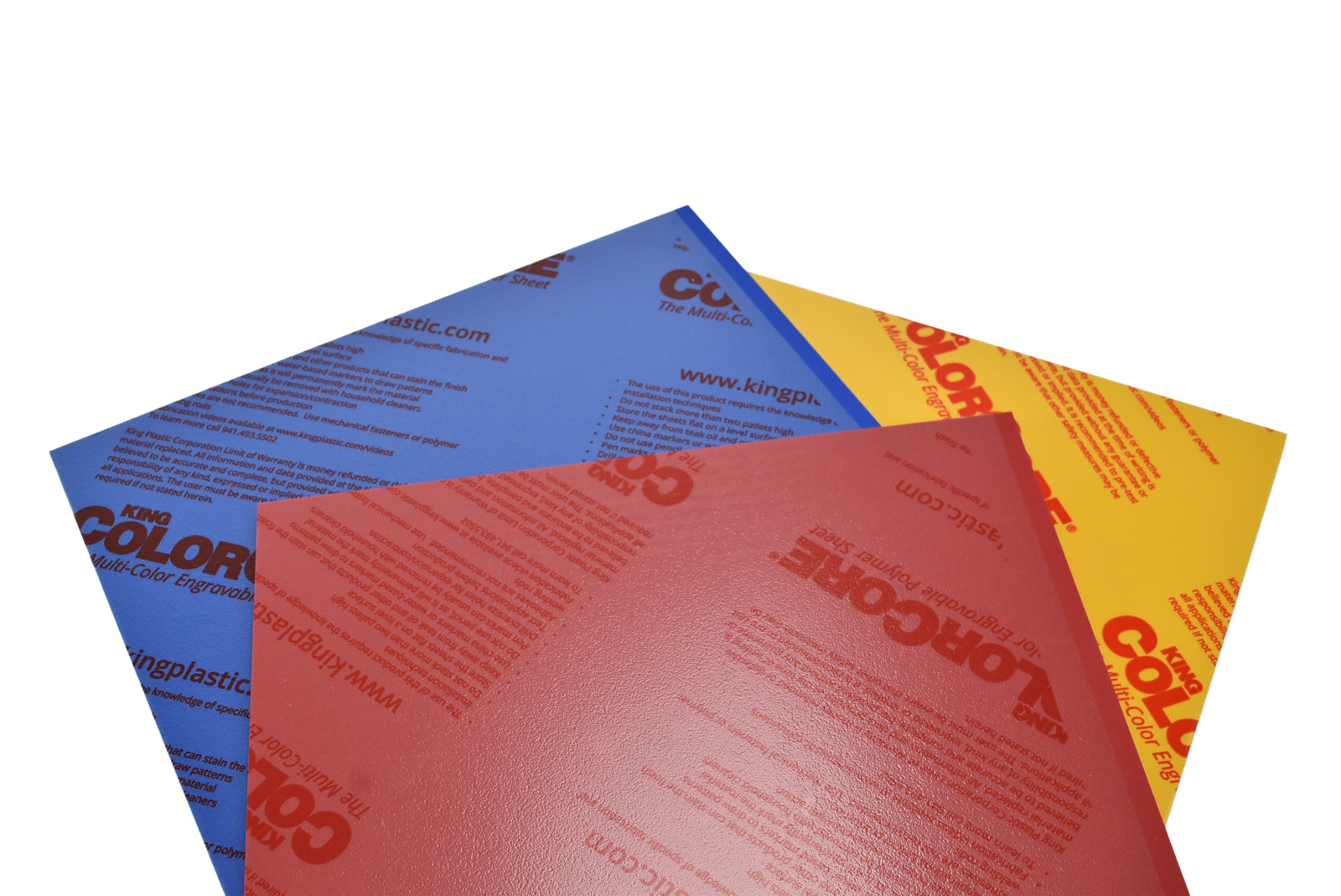 3/4″ Thick King ColorCore Plastic Sheet, Various Colors and Sizes