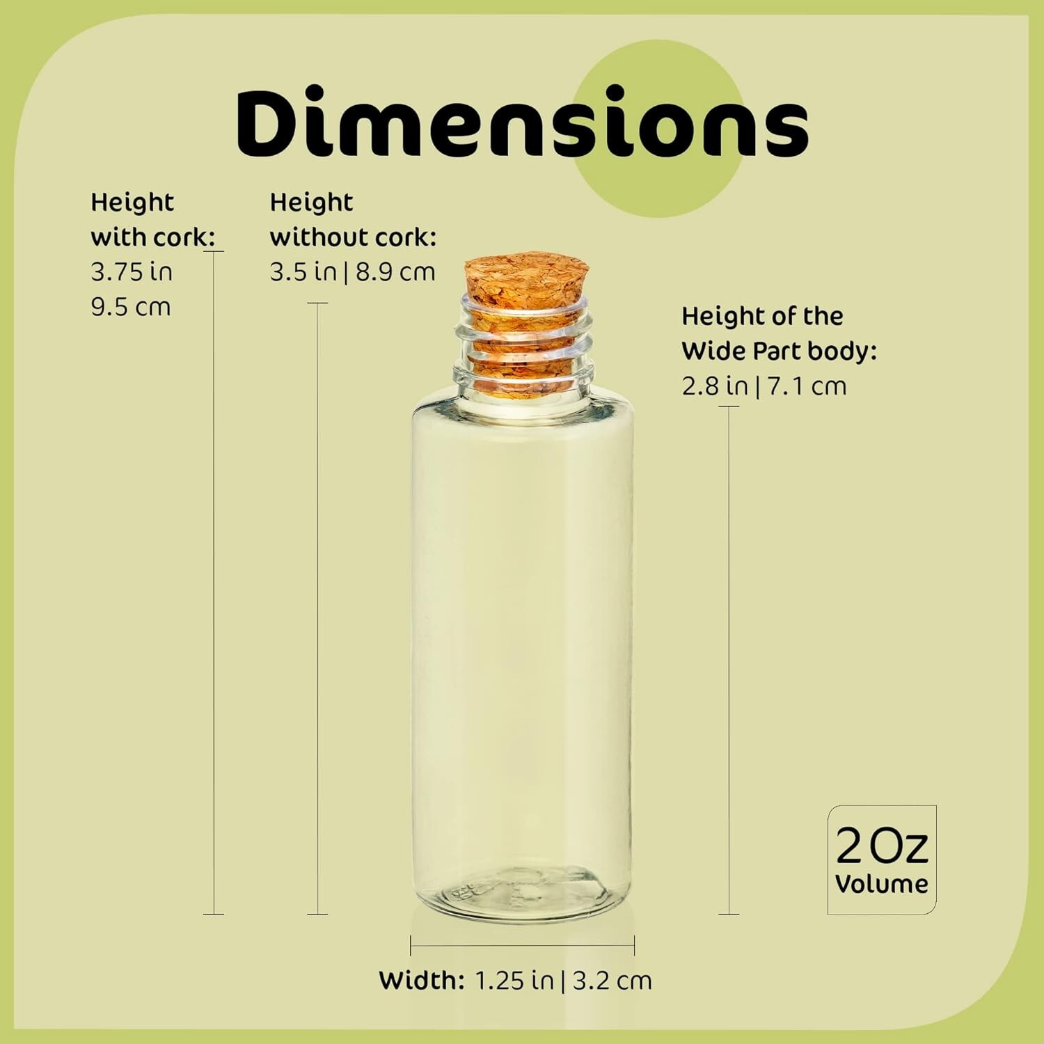 Arts & Crafts Mini Jars Set – Clear 2 oz Bottles with Cork Stoppers, Pack of 24