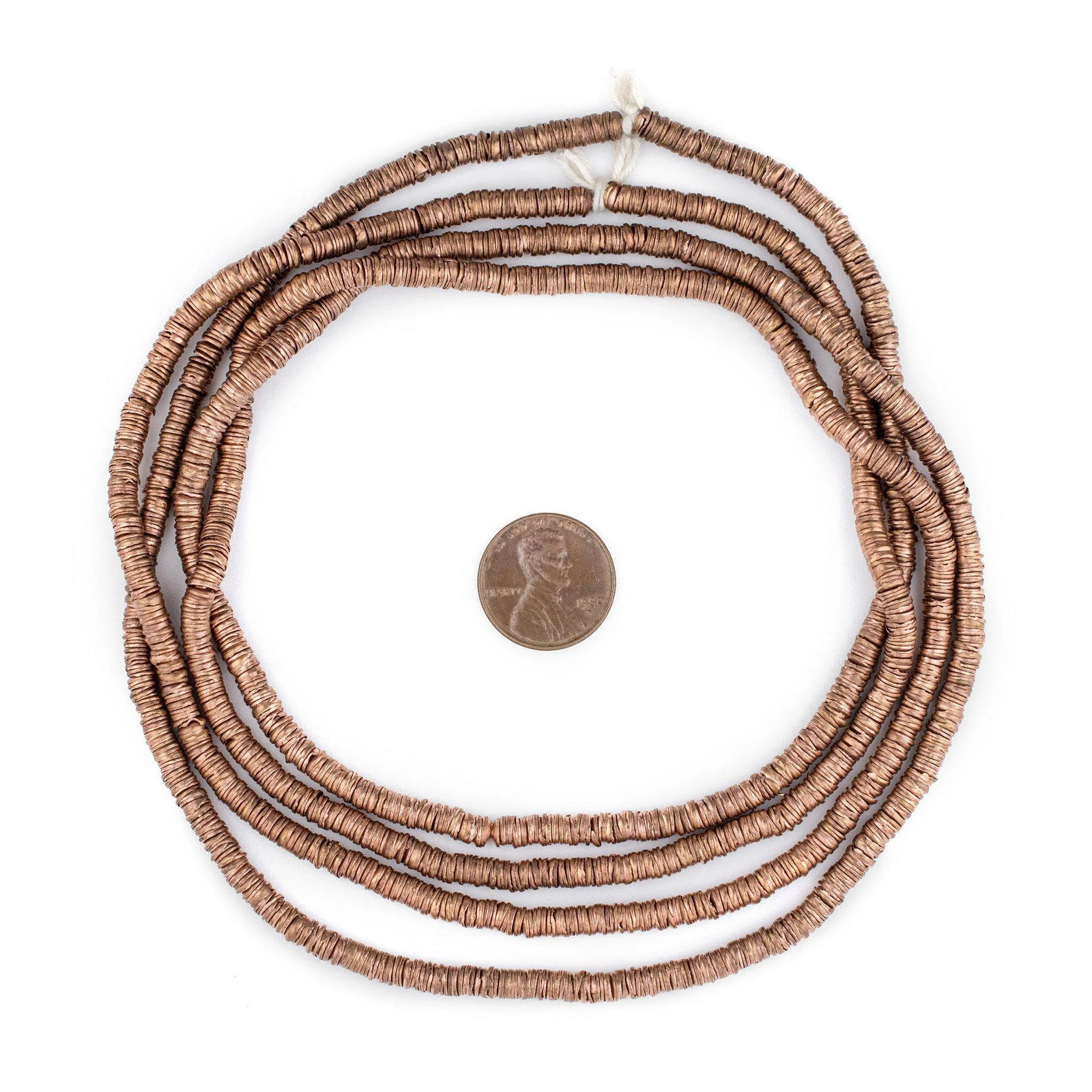 Copper Interlocking Crisp Beads 4mm 25 Inch Strand