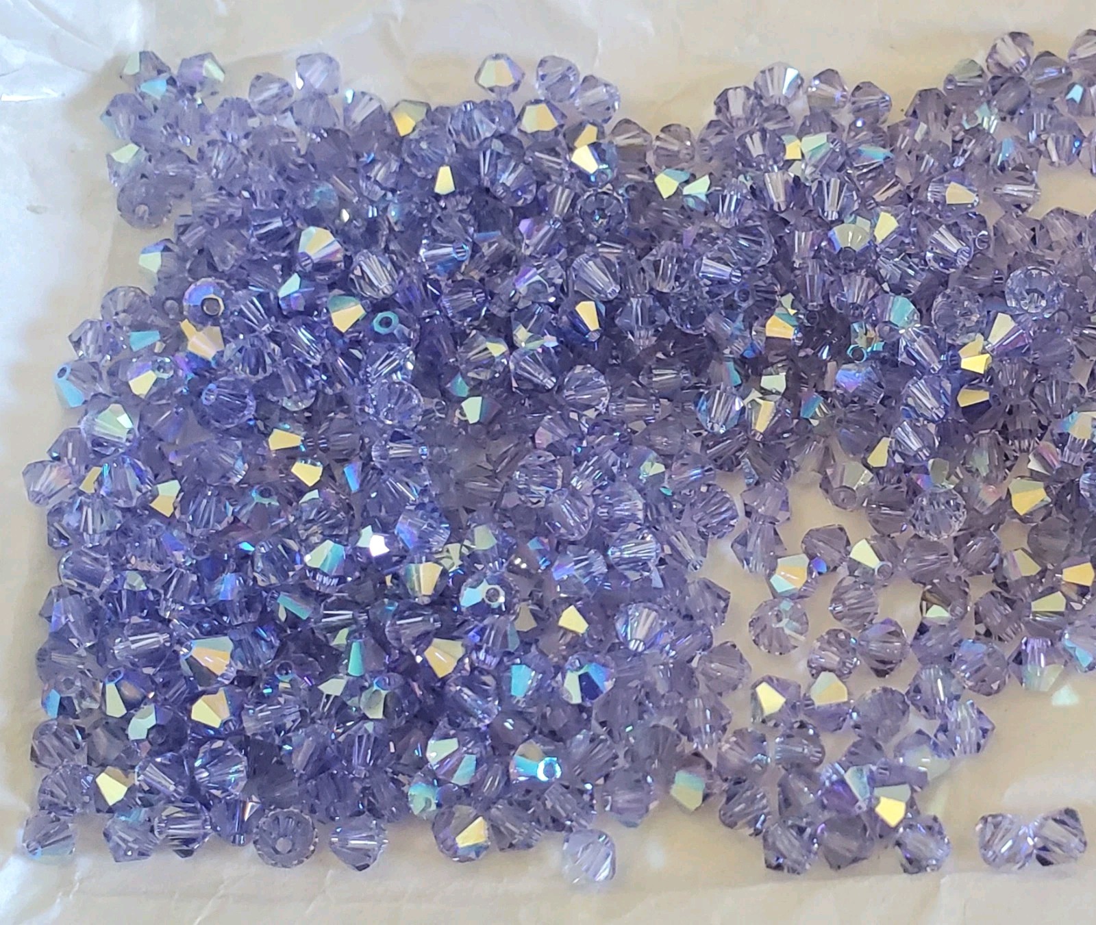 Vintage Swarovski 5301 4mm bicone beads Light Tanzanite AB (48pcs)