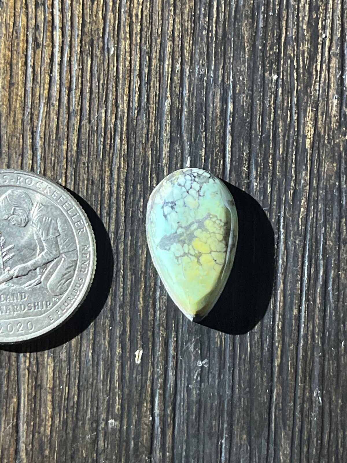 Tree Frog Variscite mine 8.35 ctw pear tear drop Cabochon NV, USA