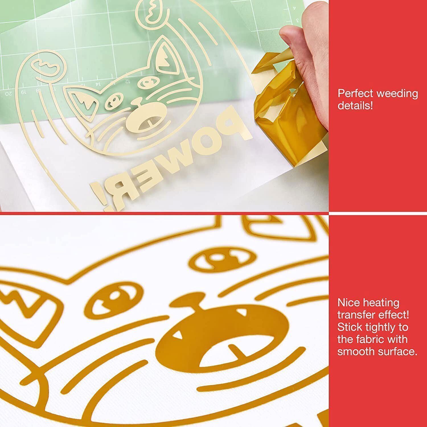 HTVRONT Heat Transfer Vinyl 12″ x 8ft HTV / 8 Foot Roll /for Cricut & Silhouette