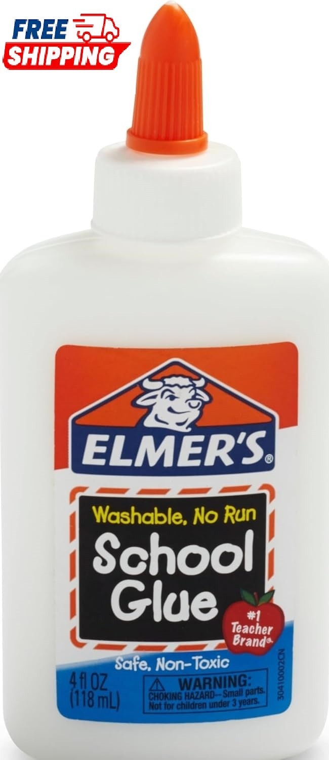 Elmer’s Liquid School Glue Washable 4oz Safe Nontoxic Back to School