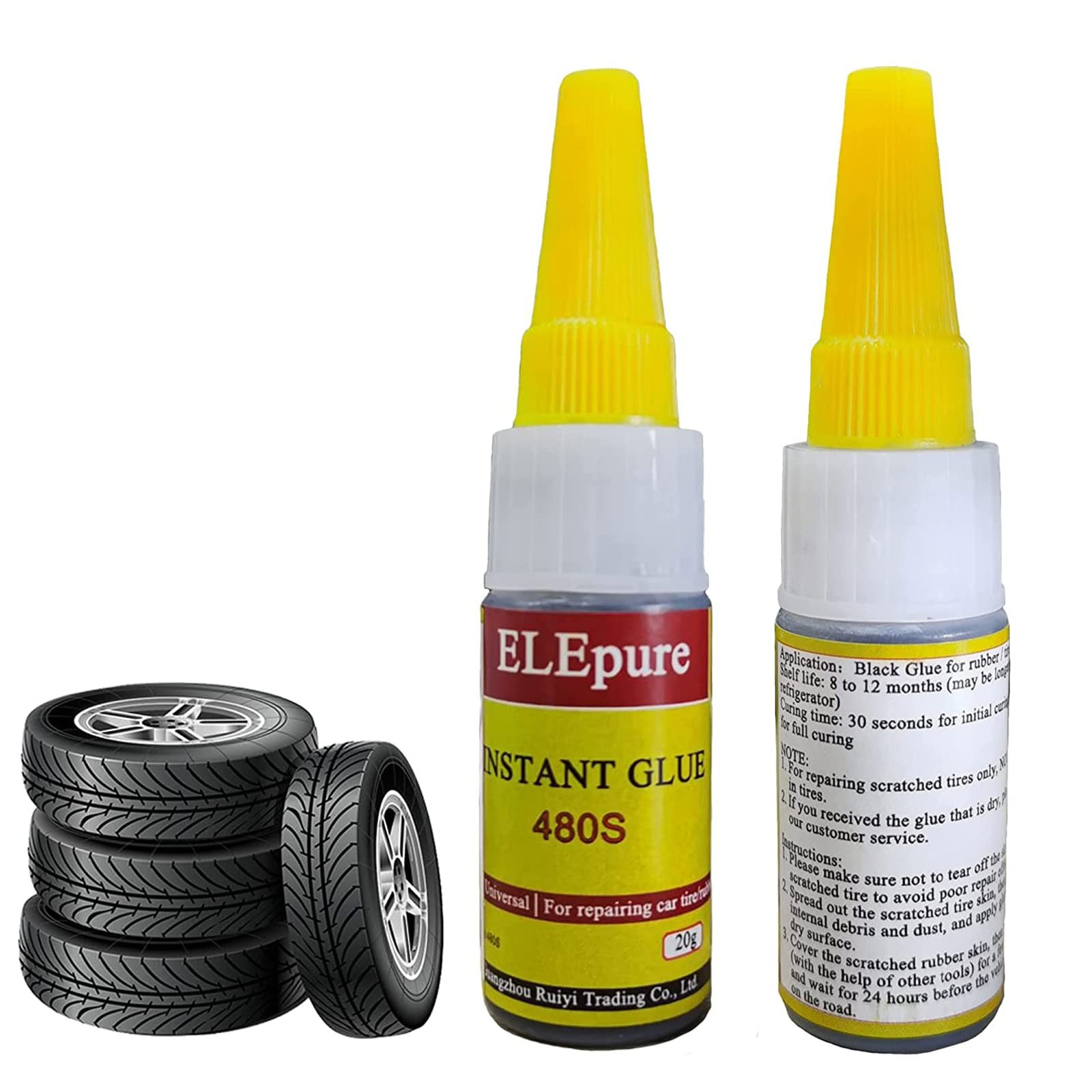 Black Tire Repair Glue Rubber Strong Adhesive Bonding for Sidewall Gash Dent Ins