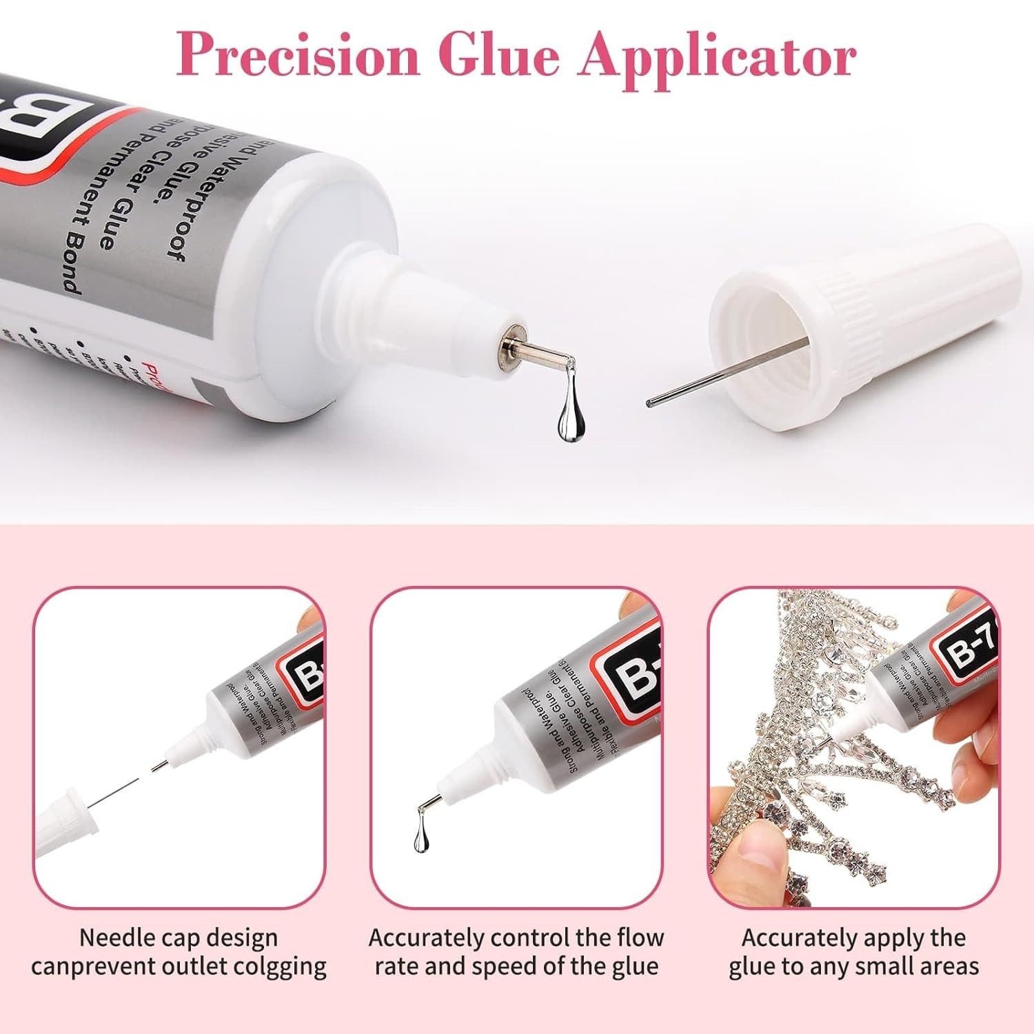 B7000 Jewelry Glue for Rhinestones,10Pack Flexible Super Glue Gel with Precis…