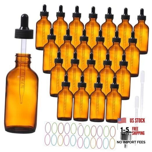 4 oz Dropper Bottles Glass 24Pack Glass Tincture Bottles 4fl.oz-24Pack Amber