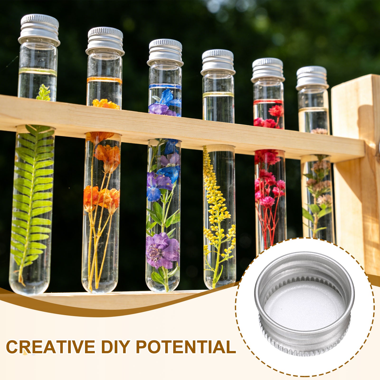 24Pcs 5ml Mini Glass Bottles with Aluminum Screw Caps for DIY Crafts