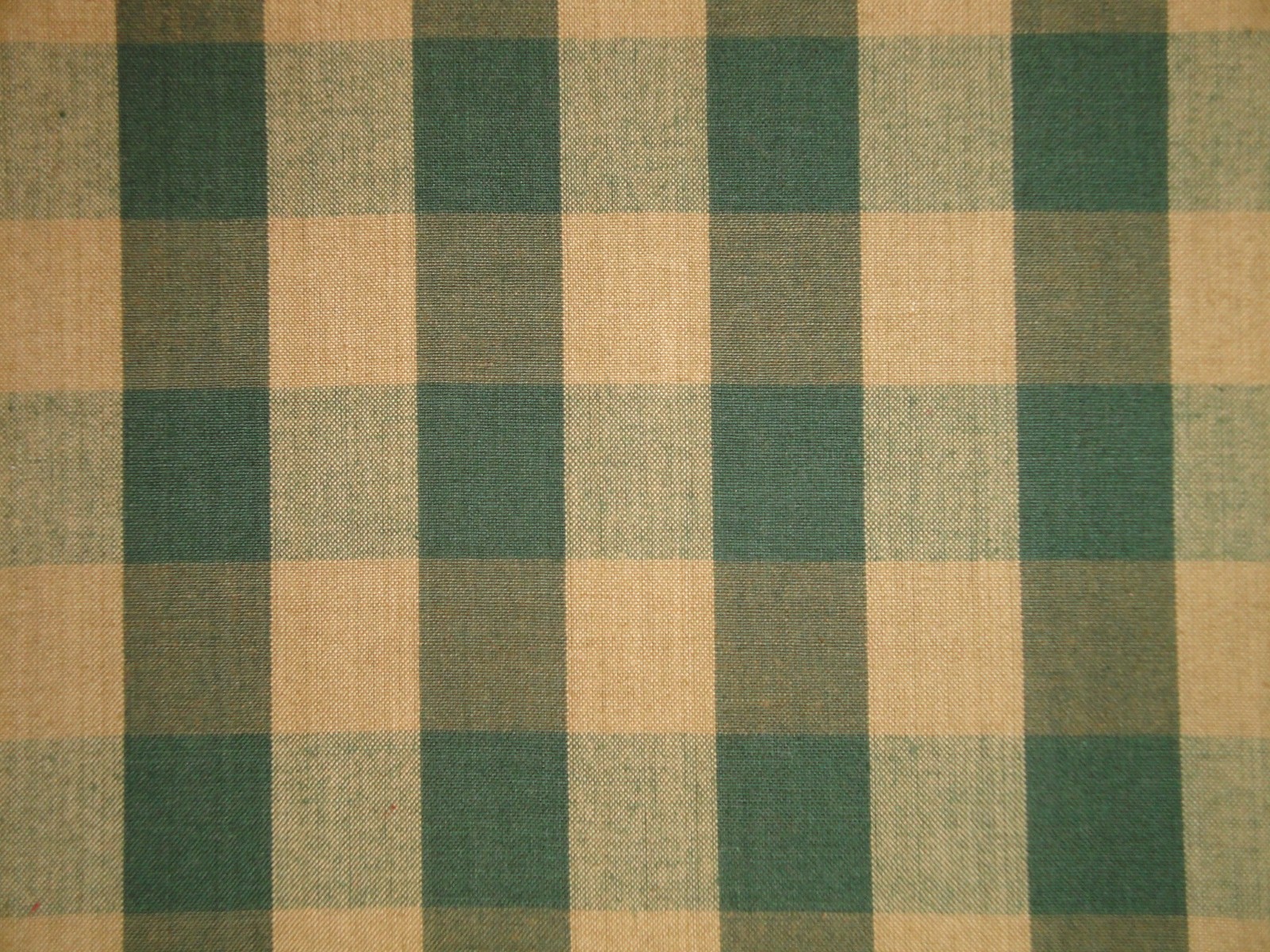 DARK Green And Tea Dye Buffalo Check Cotton Homespun Fabric | Farmhouse Fabric