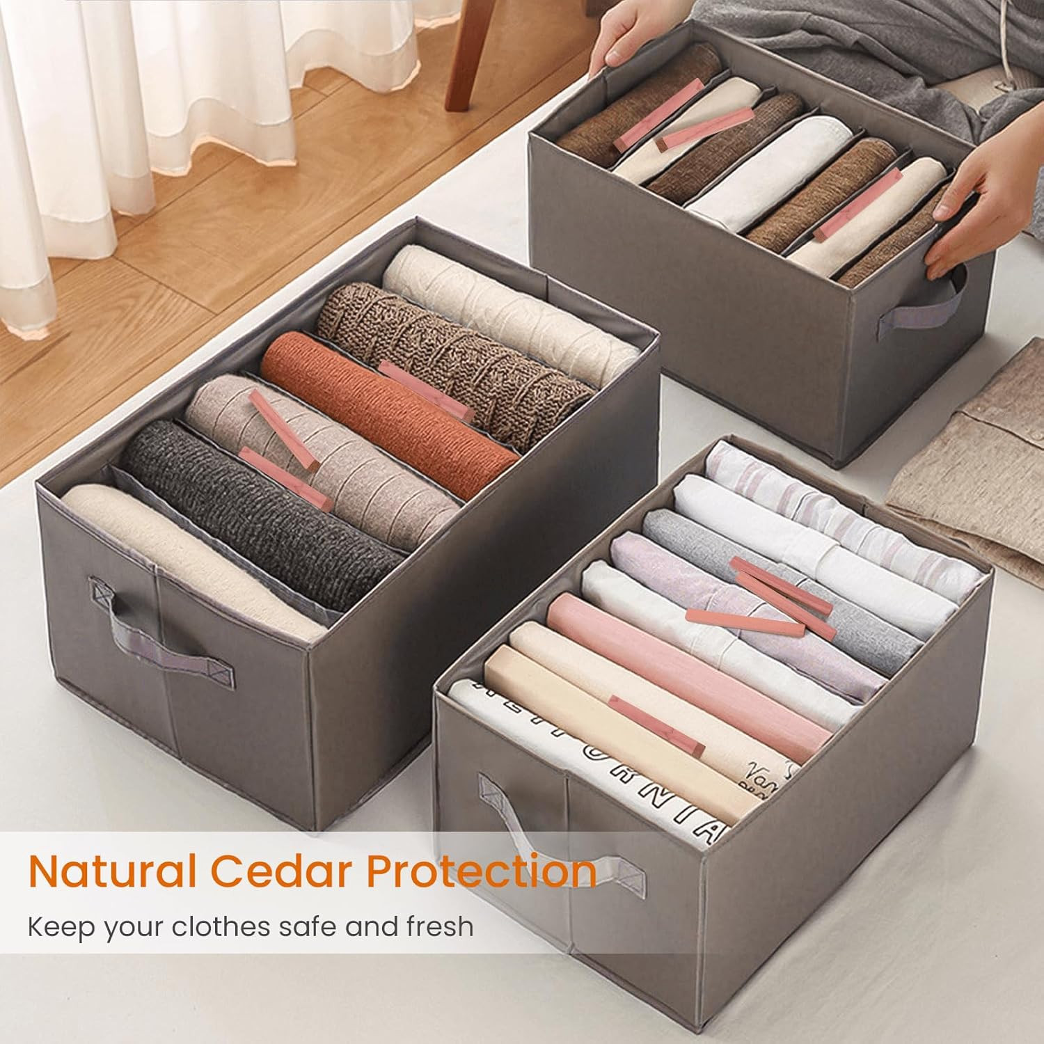 Homode Cedar Blocks for Clothes Storage, 100Pcs Cedar Sticks, Aromatic Red Cedar