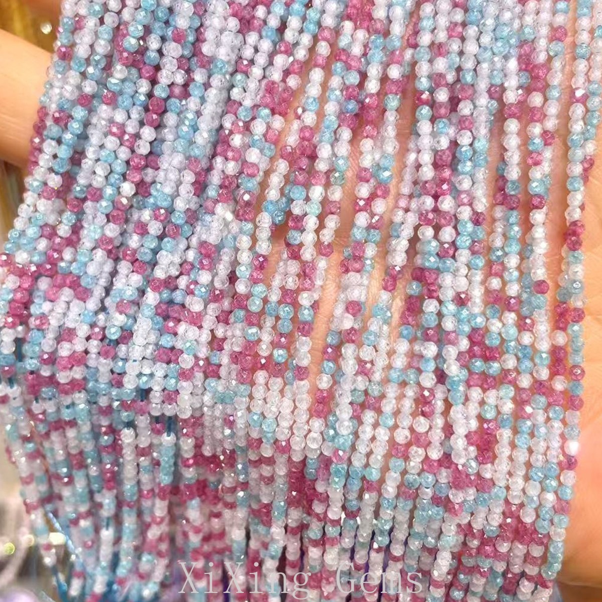 2mm Dopamine Red Blue Faceted Mixed Natural Zircon Beads for Jewelry Making DIY