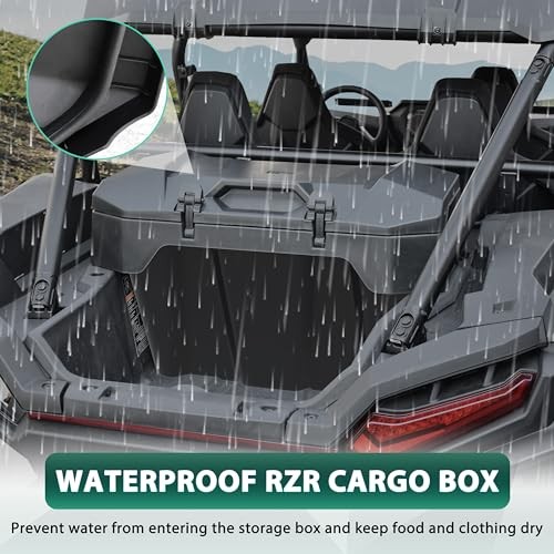 Cargo Box for 2024+ Polaris RZR XP 1000, UTV Rear Waterproof Bin Bed 82QT