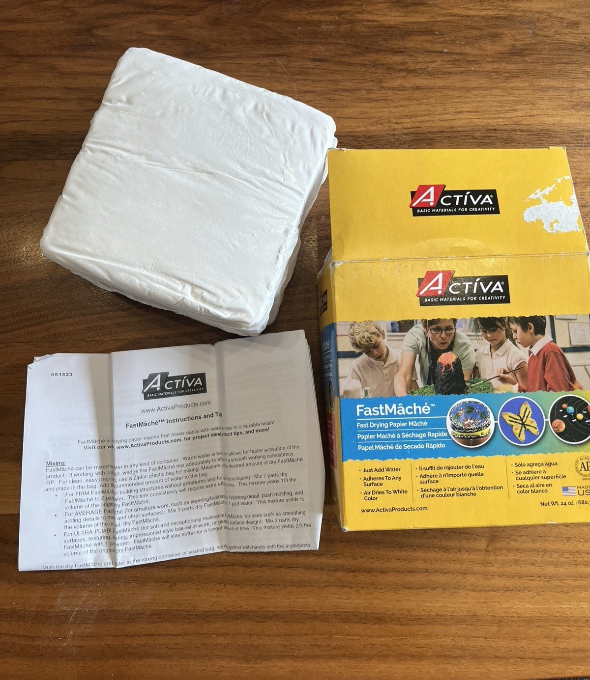 Activa FastMache Fast Drying Papier Mache, Air Dryies to White Color 24oz NEW