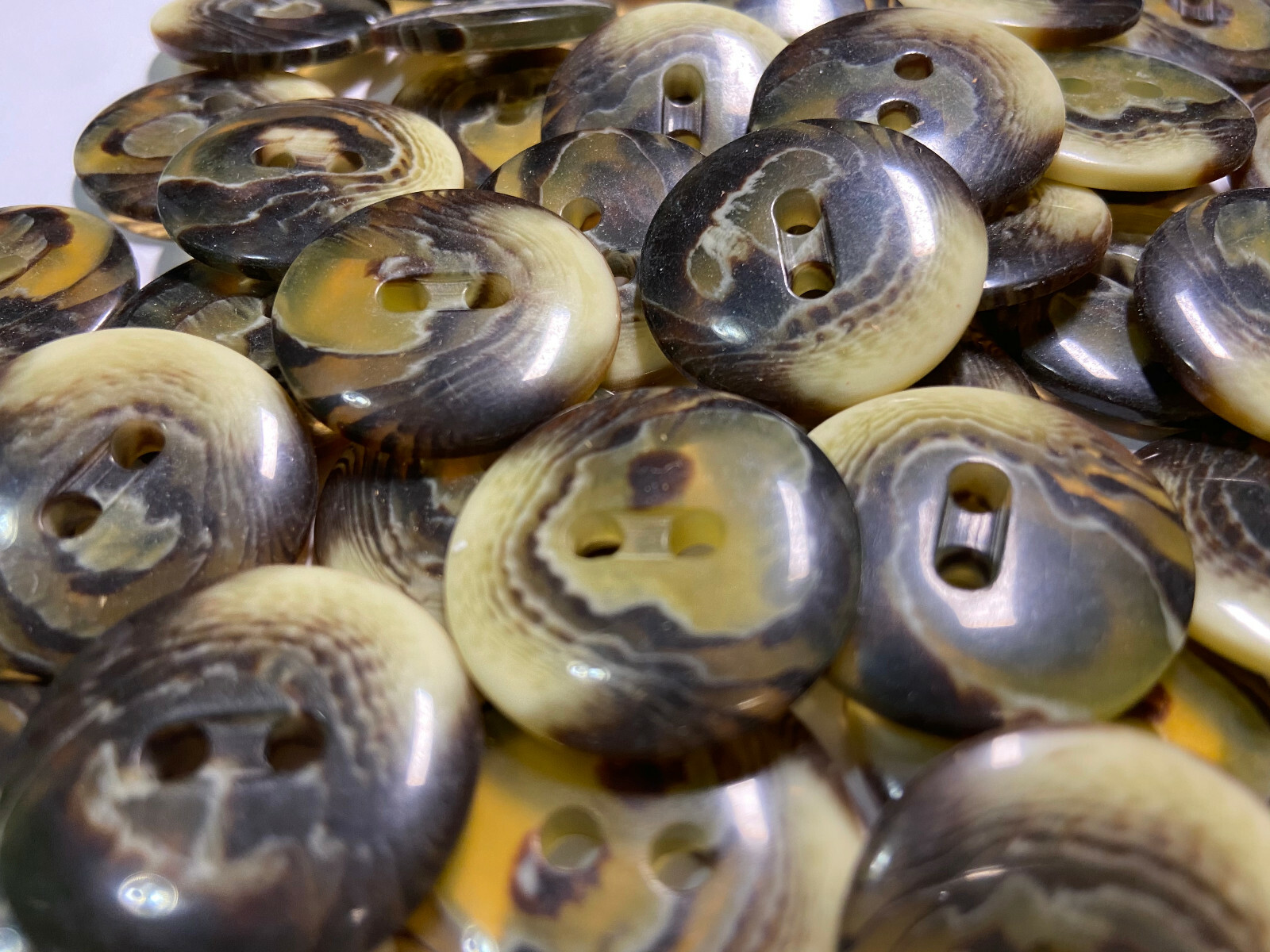 BEST! Imitation Tortoise/Horn Swirl Button Brown/Cream 13mm 18mm 23mm 28mm