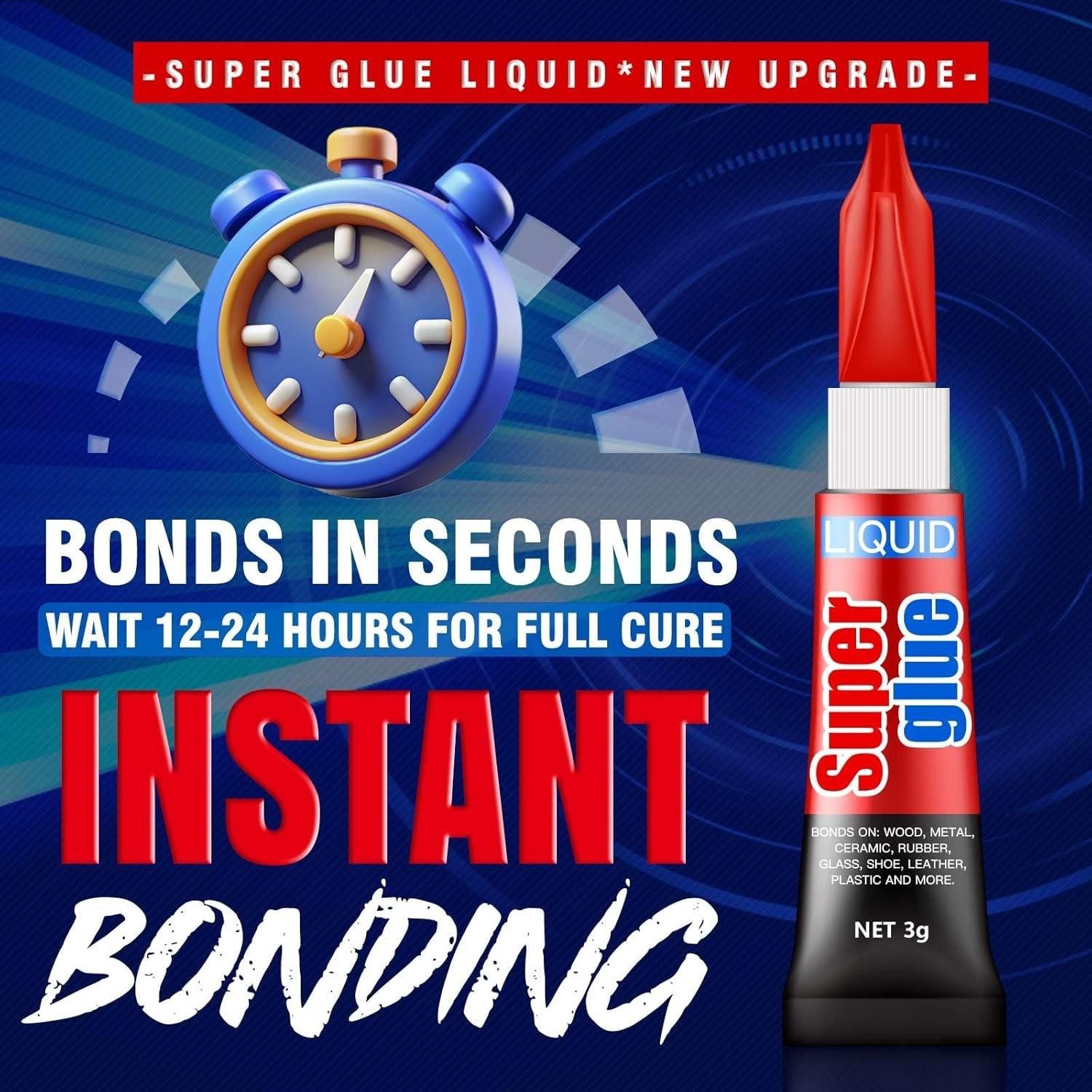 12 Pack Super Glue Liquid 3g Fast Dry Cyanoacrylate Adhesive Clear