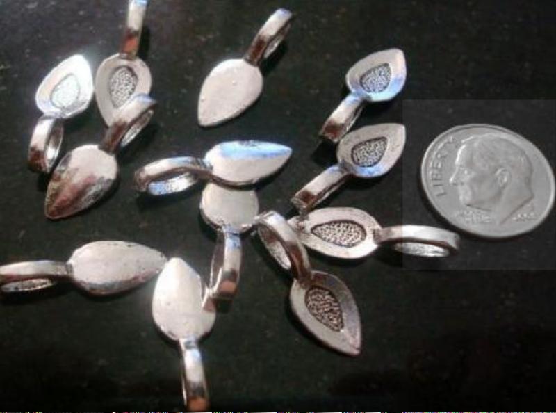 Glue on pendant bails 12/50/100 antique bright gold silver bronze copper plated