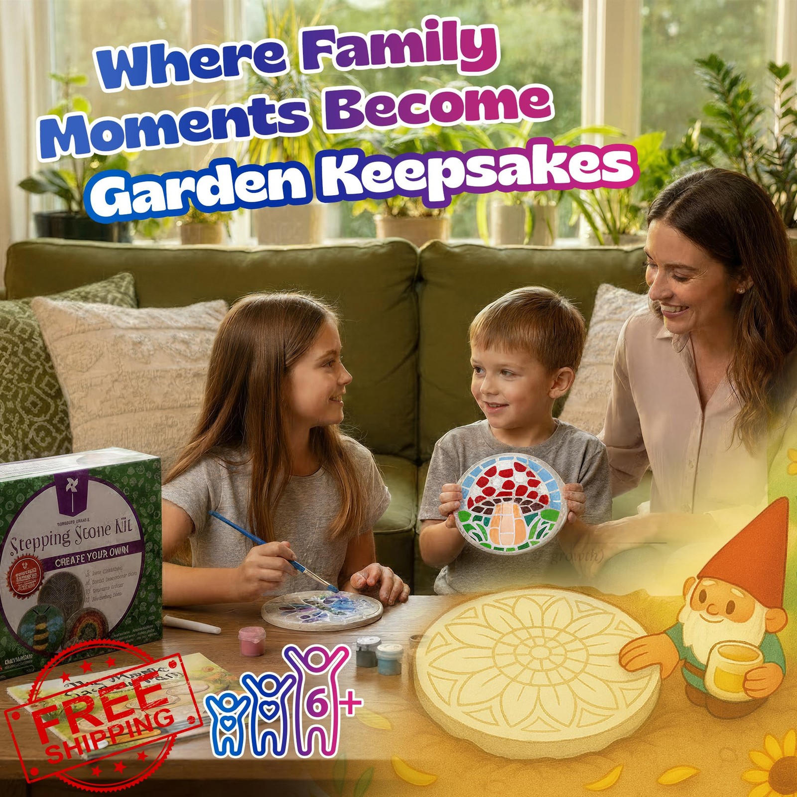Pinwheel Crafts Stepping Stone Kit Paint Your Own