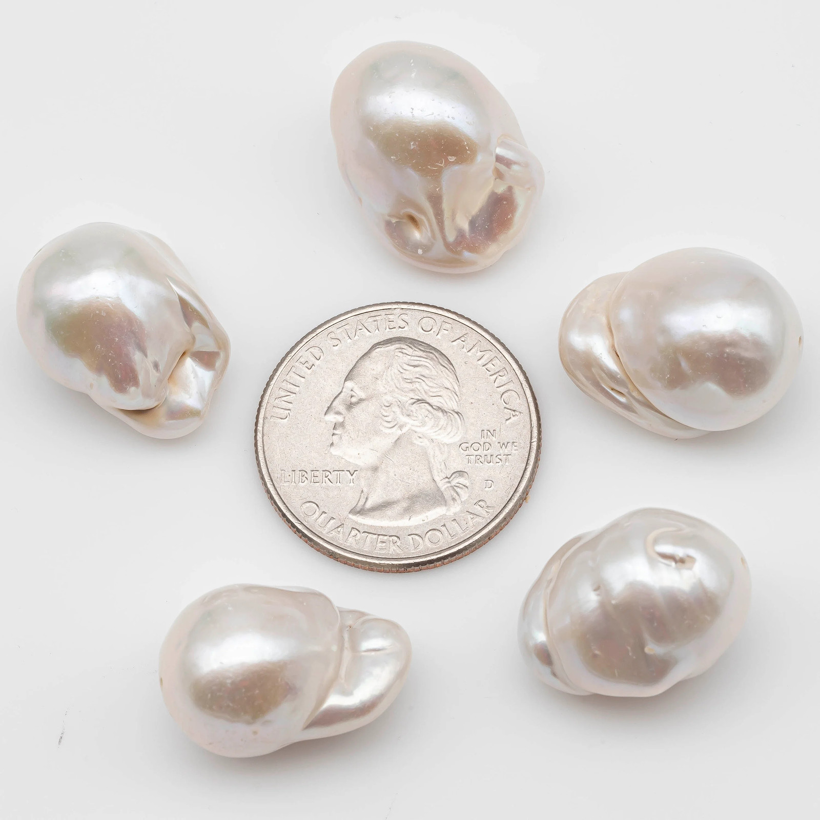 White Baroque Pearl Huge Size from 14x15mm up to 18x23mm Freshwater Flameball P