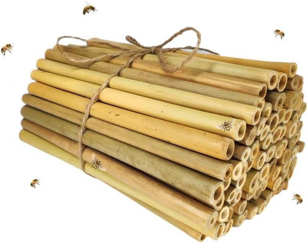 Bamboo Craft Tubes – 100 Count, 5″ Eco-Friendly Sticks for DIY Bee Hotels, So…