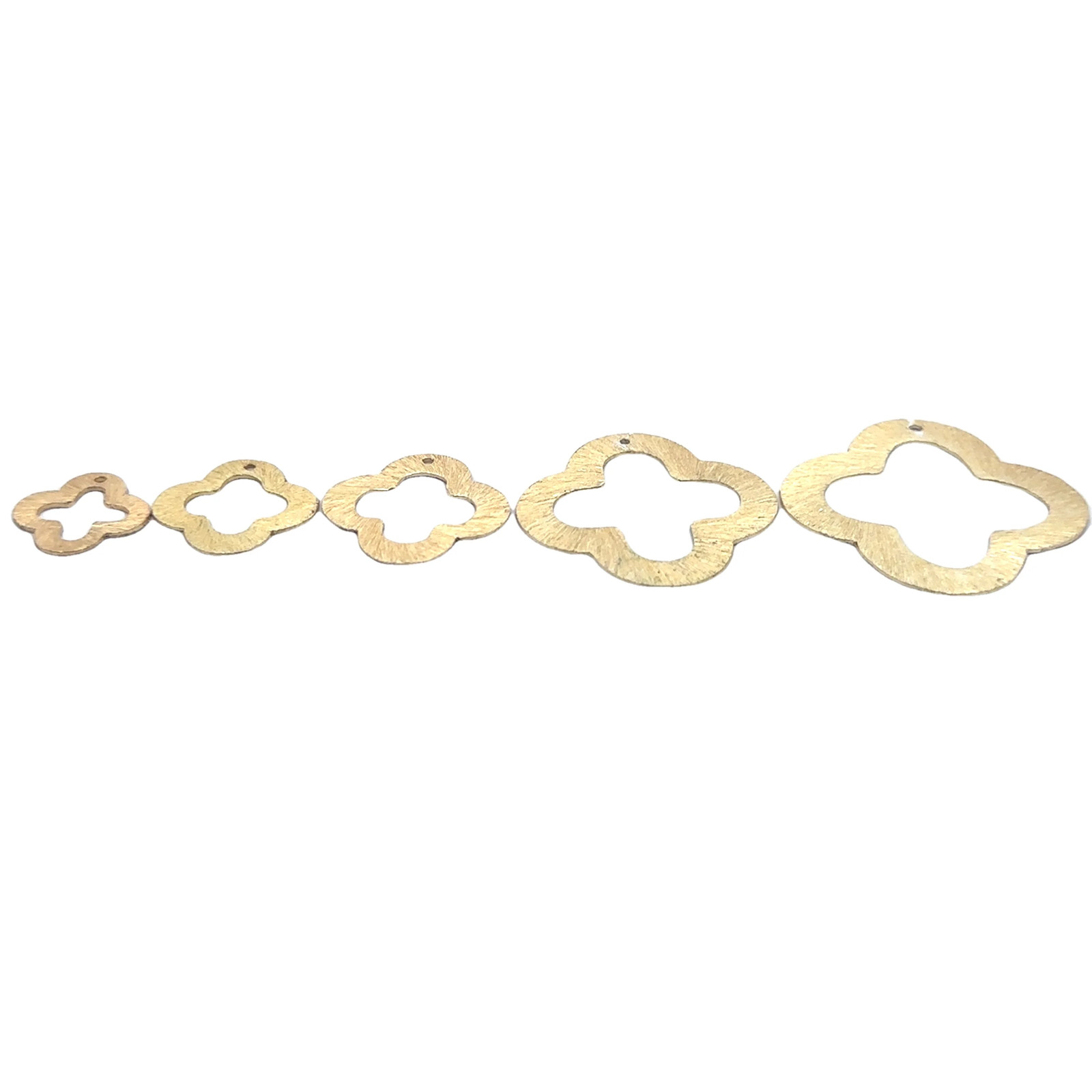Gold Finish & Silver Plated Copper/Brass Quatrefoil Clover 1 Hole Findings (14-3