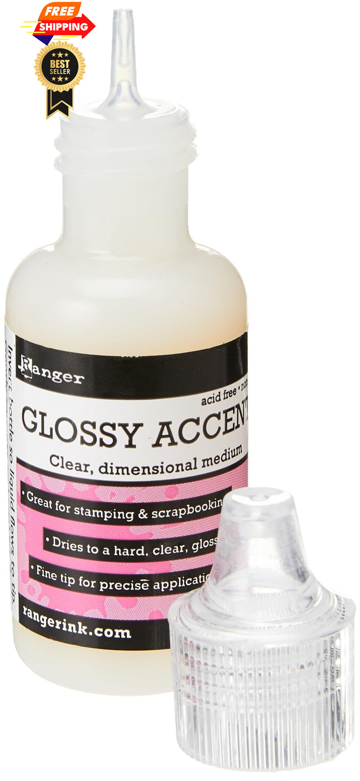 Ranger Glossy Accents .5oz 0.5 fl oz, Transparent