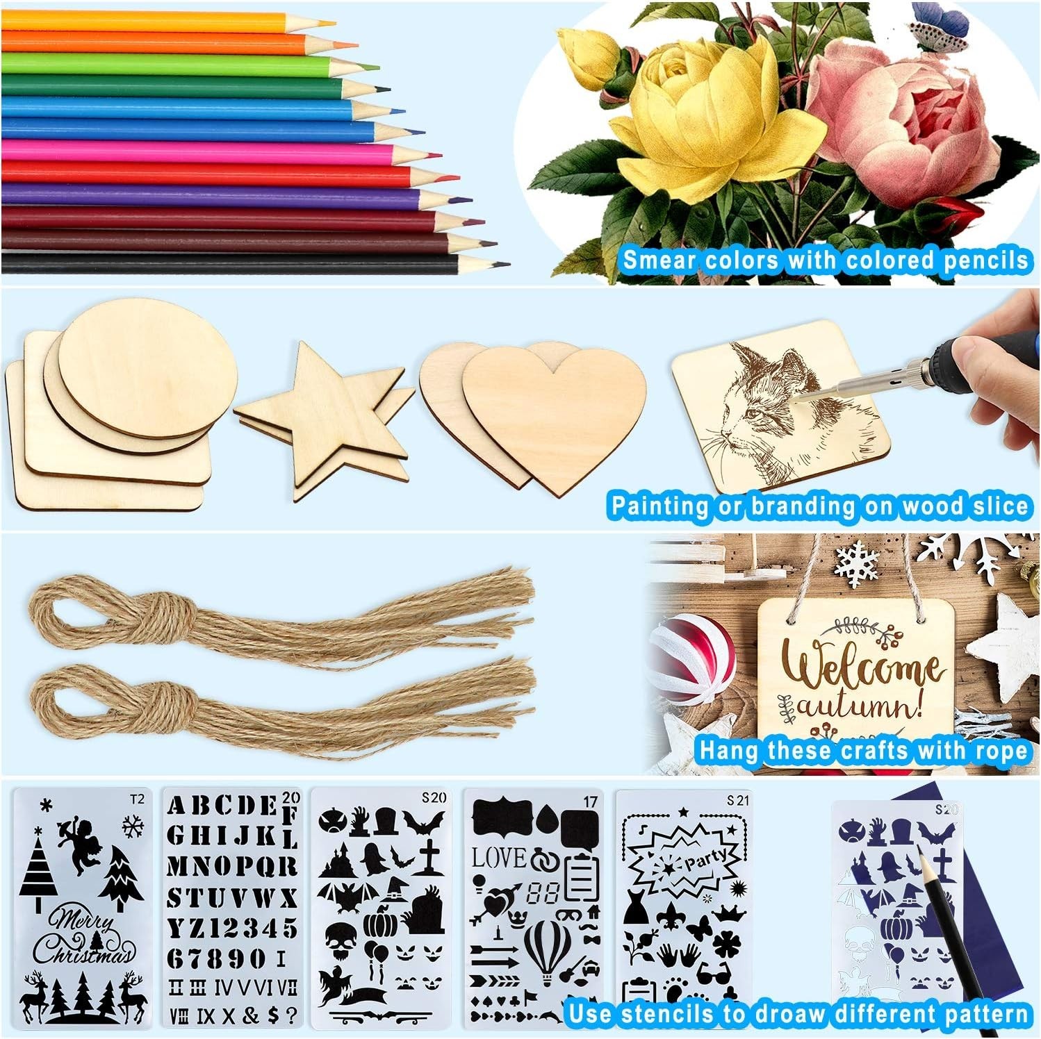 All-in-One Wood Burning Kit – 95 Piece Crafting Essentials with Carrying Box