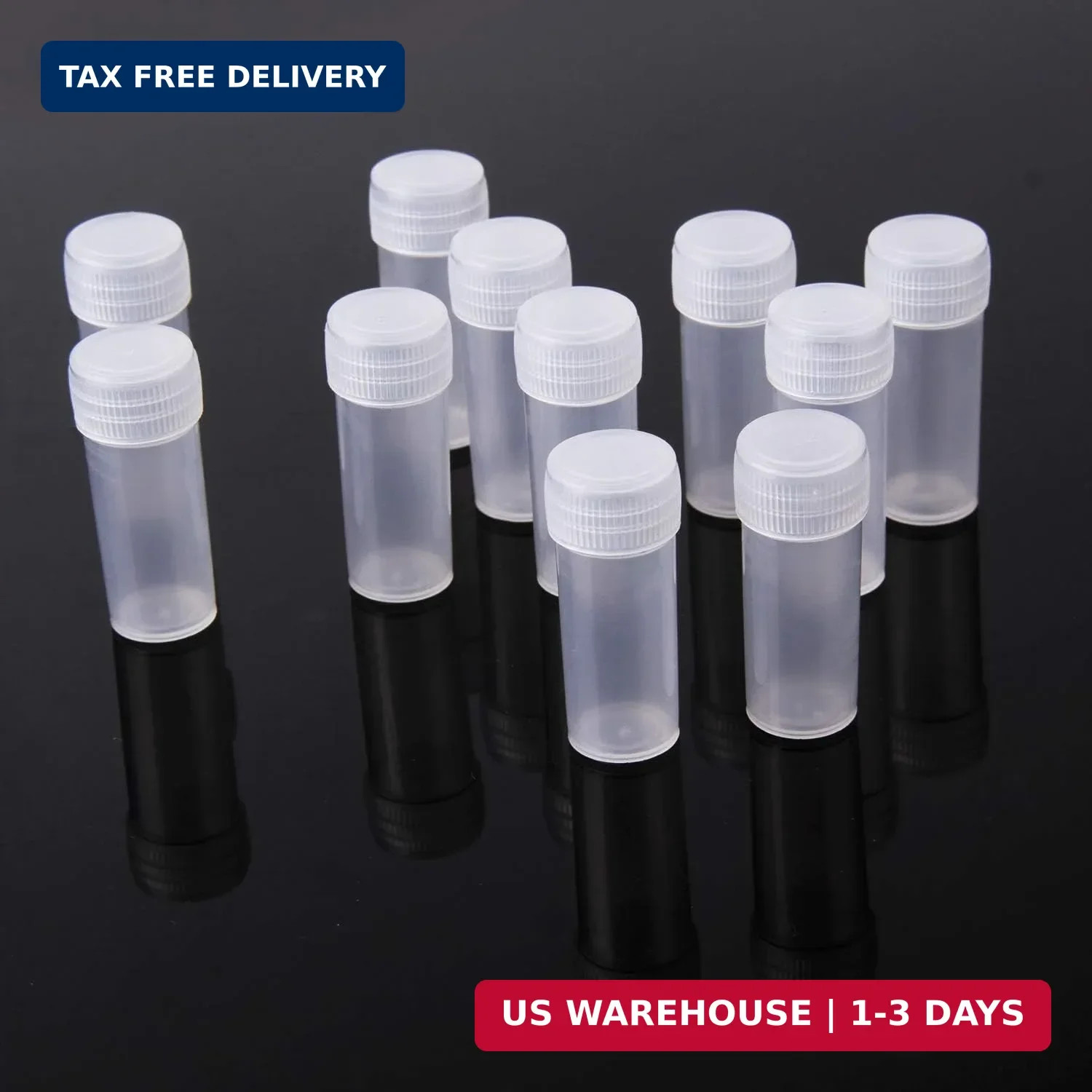 100Pcs 5ML Small Pill Plastic Containers Empty Pill Bottles Sample Bottles Vial