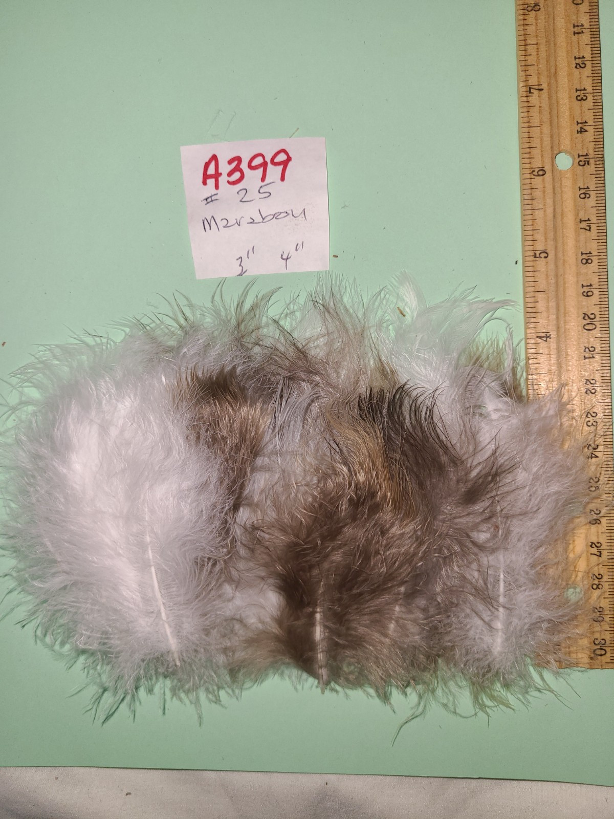 25 Assortment Peacock Maribu Body Feathers 3-4″ cruelty-free A399